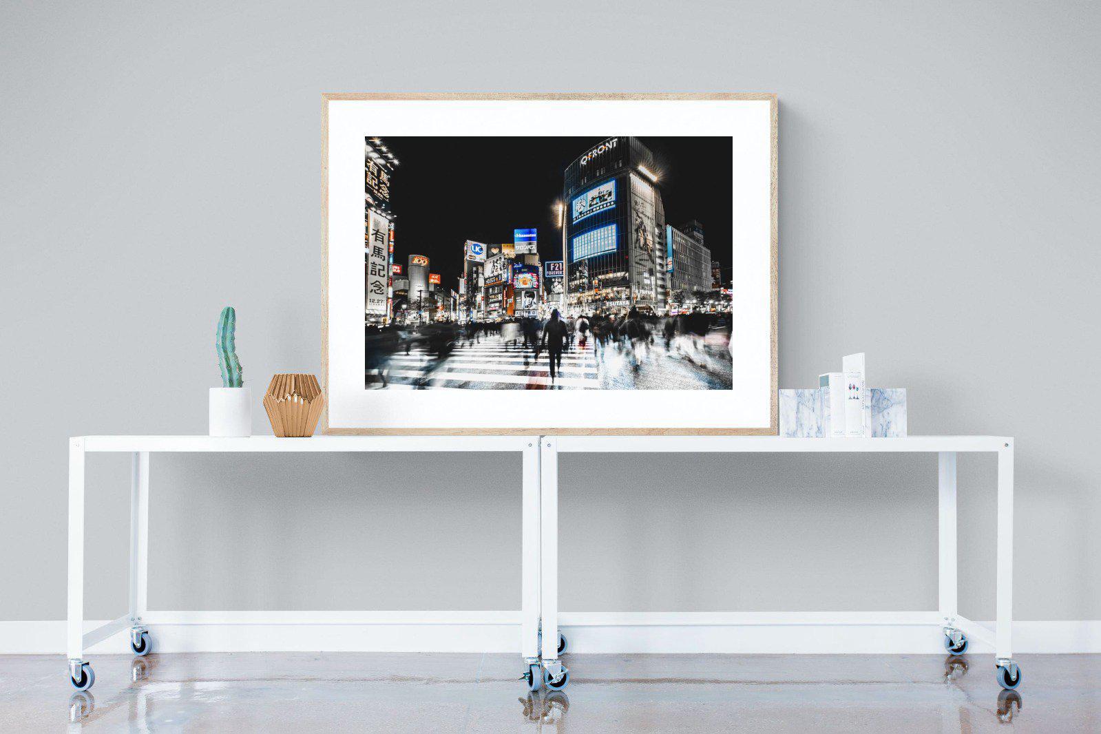 Tokyo Never Sleeps-Wall_Art-120 x 90cm-Framed Print-Wood-Pixalot