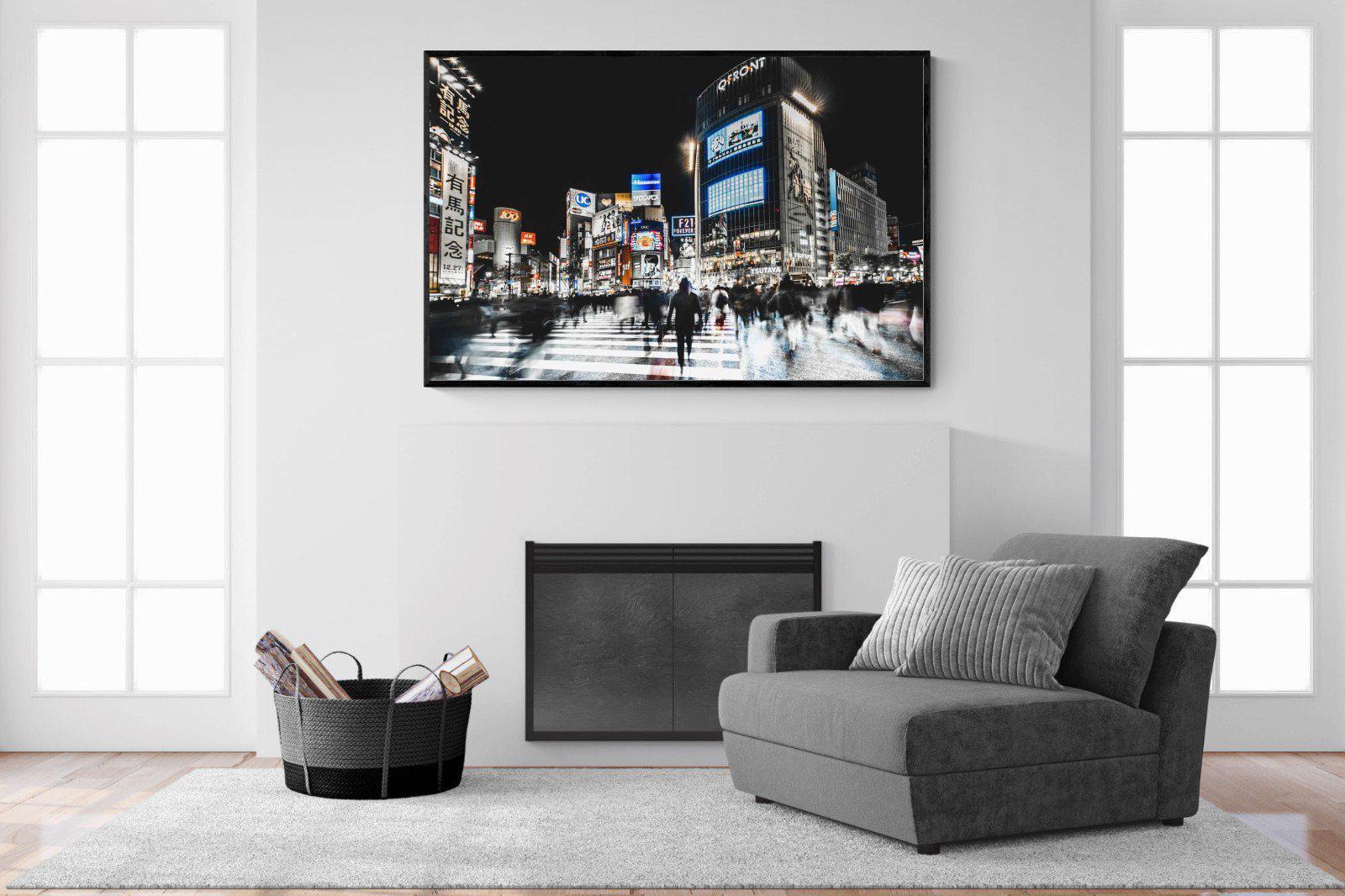 Tokyo Never Sleeps-Wall_Art-150 x 100cm-Mounted Canvas-Black-Pixalot