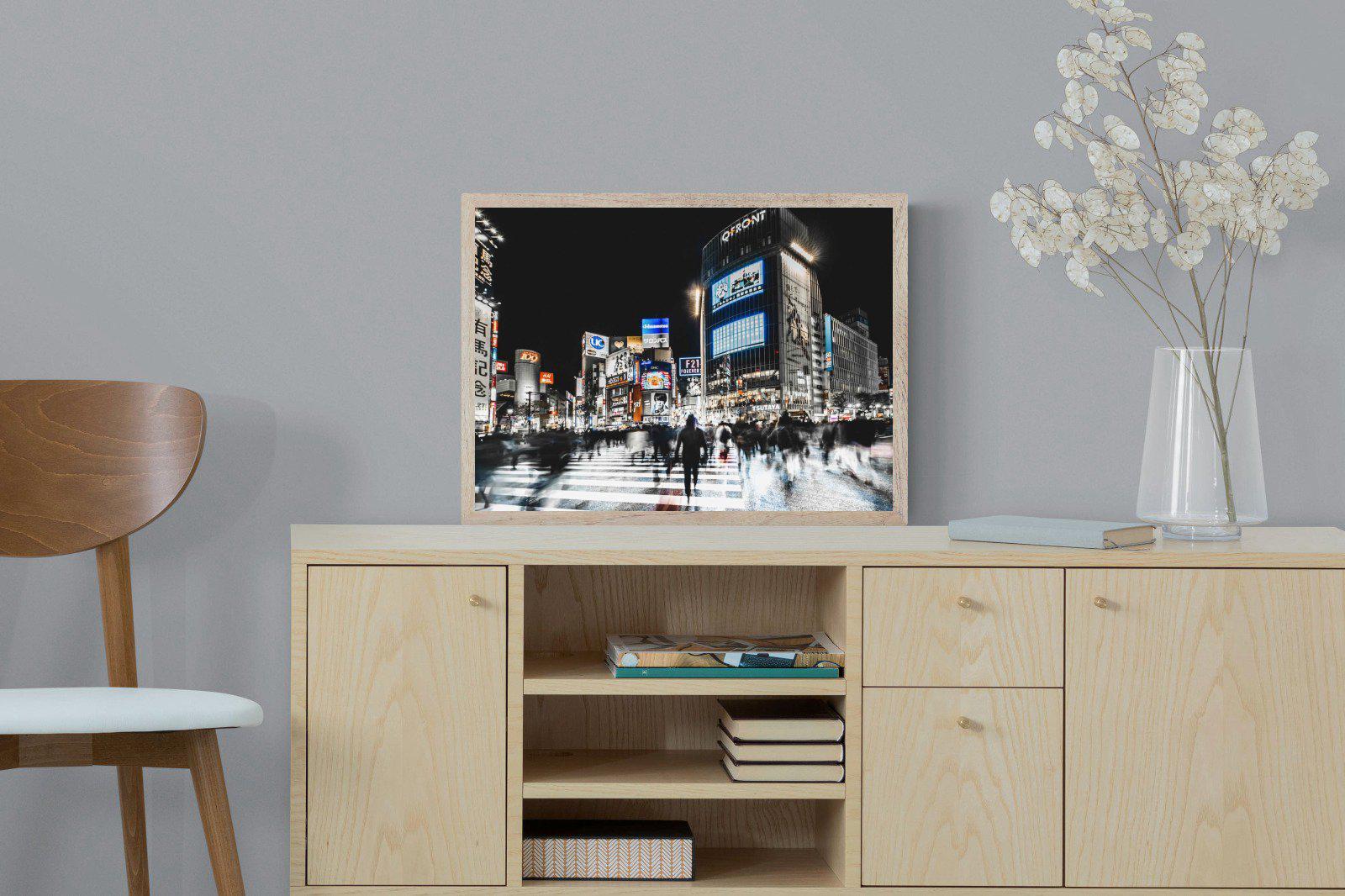 Tokyo Never Sleeps-Wall_Art-60 x 45cm-Mounted Canvas-Wood-Pixalot