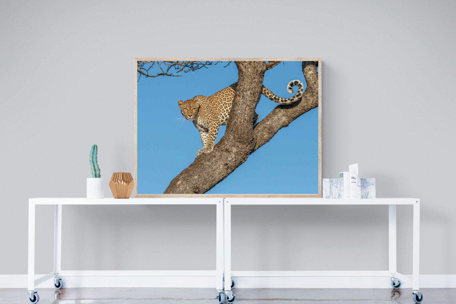 Tree Leopard-Wall_Art-120 x 90cm-Mounted Canvas-Wood-Pixalot