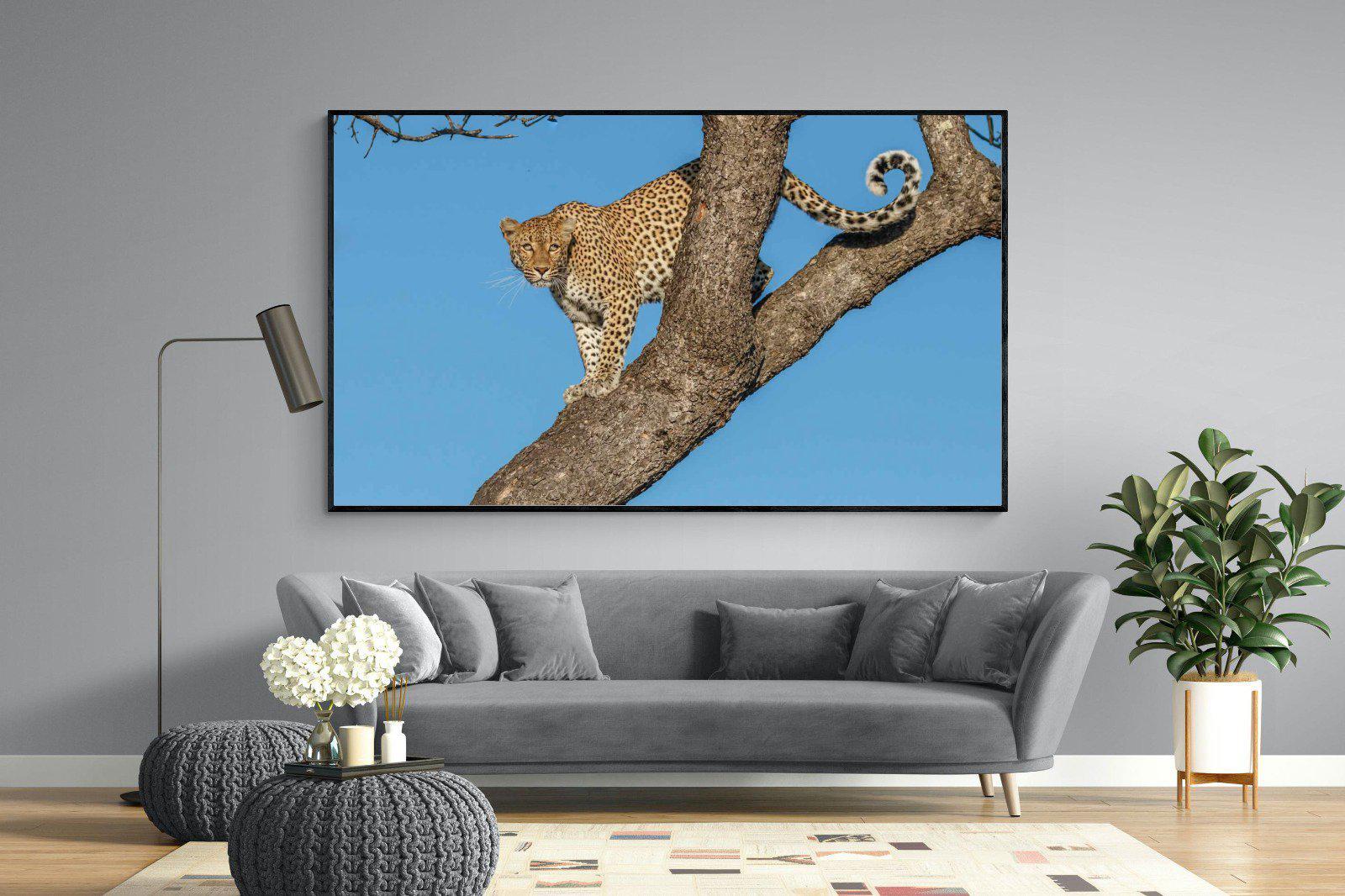 Tree Leopard-Wall_Art-220 x 130cm-Mounted Canvas-Black-Pixalot