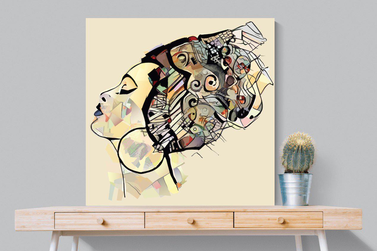 Tribal Art-Wall_Art-100 x 100cm-Mounted Canvas-No Frame-Pixalot