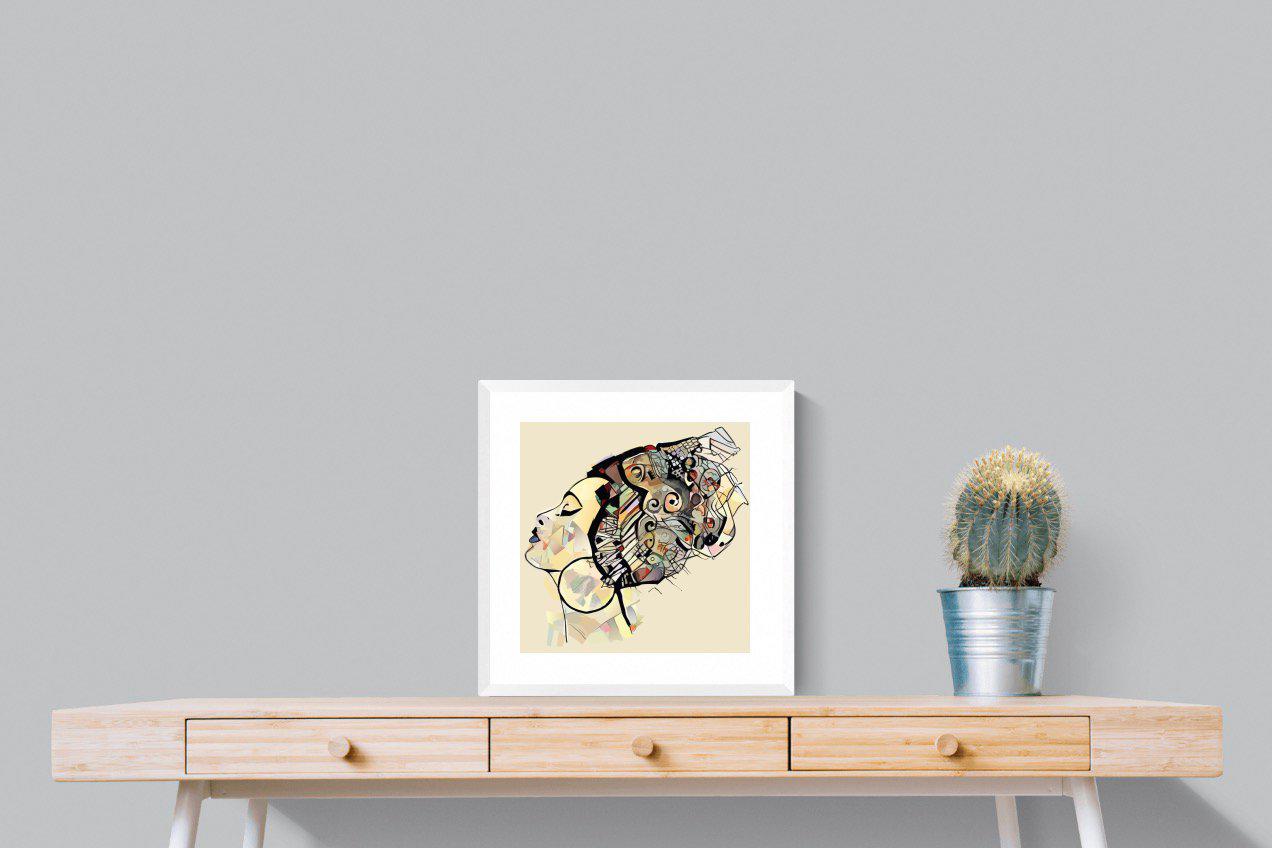 Tribal Art-Wall_Art-50 x 50cm-Framed Print-White-Pixalot