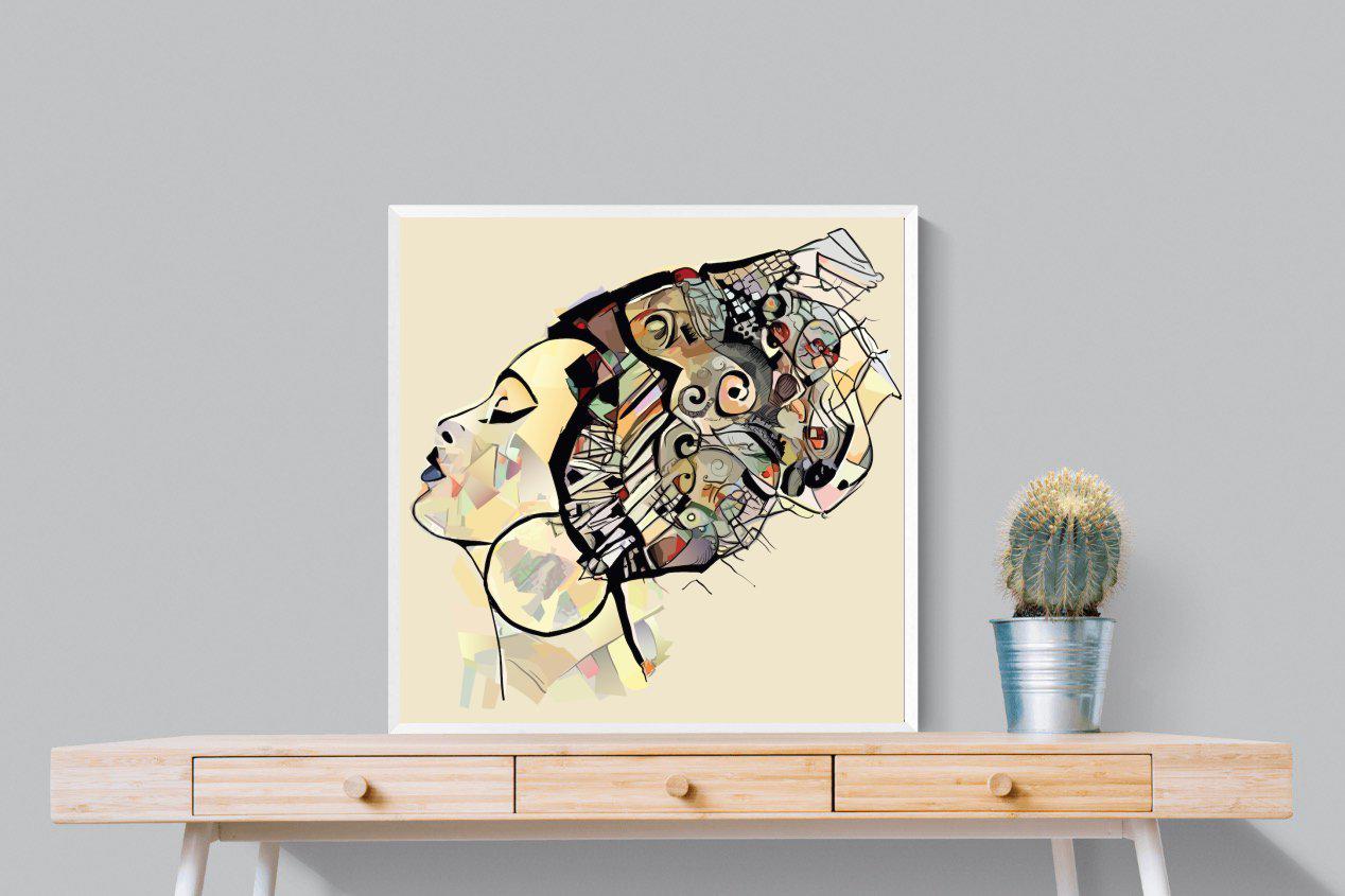 Tribal Art-Wall_Art-80 x 80cm-Mounted Canvas-White-Pixalot