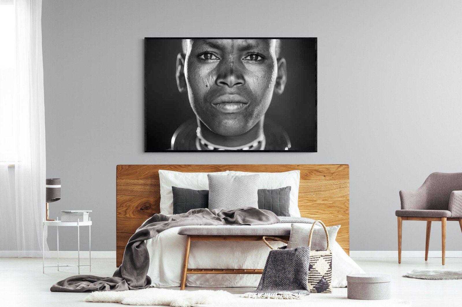 Tribal-Wall_Art-150 x 100cm-Mounted Canvas-Black-Pixalot