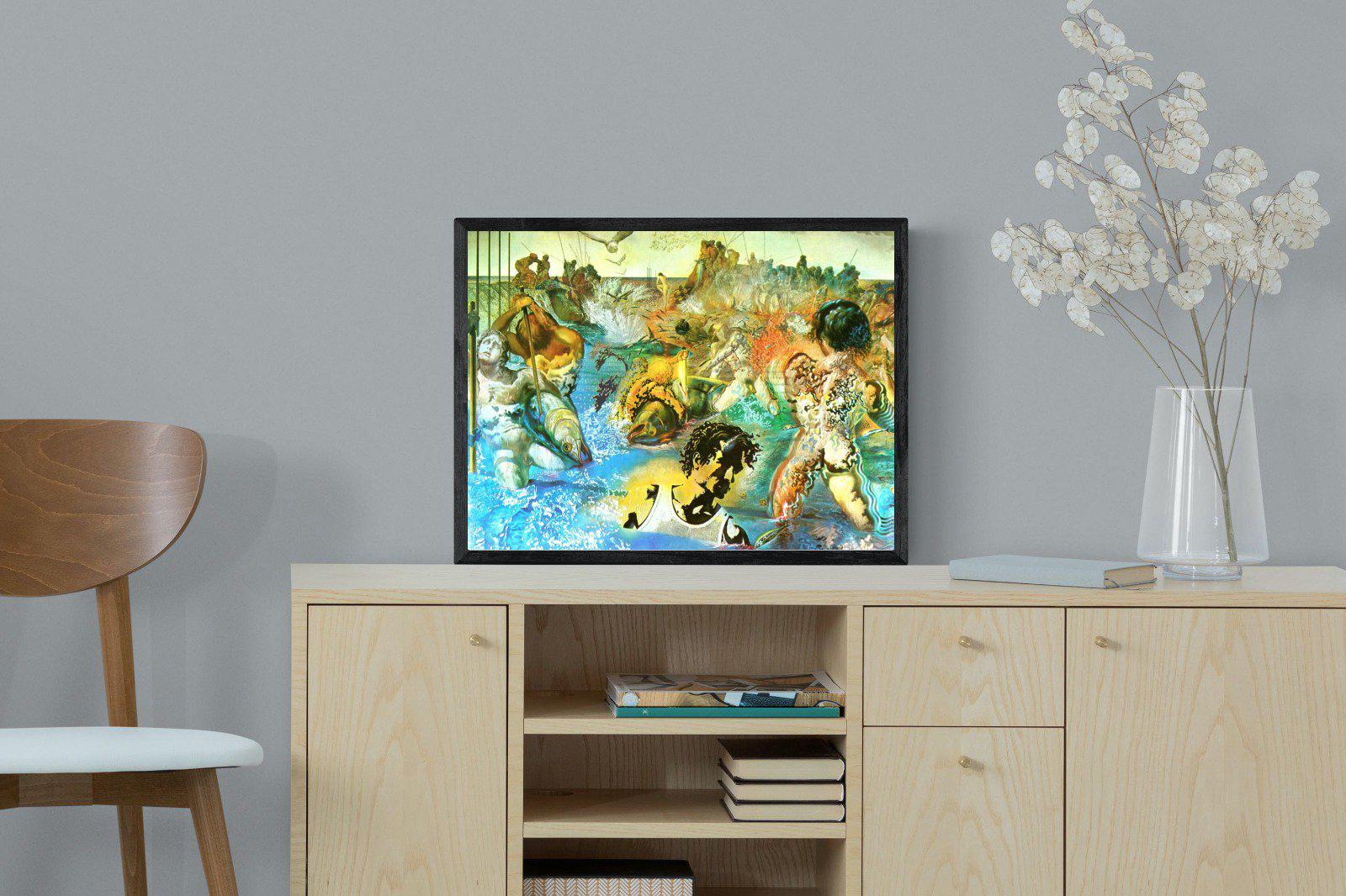 Tuna Fishing-Wall_Art-60 x 45cm-Mounted Canvas-Black-Pixalot