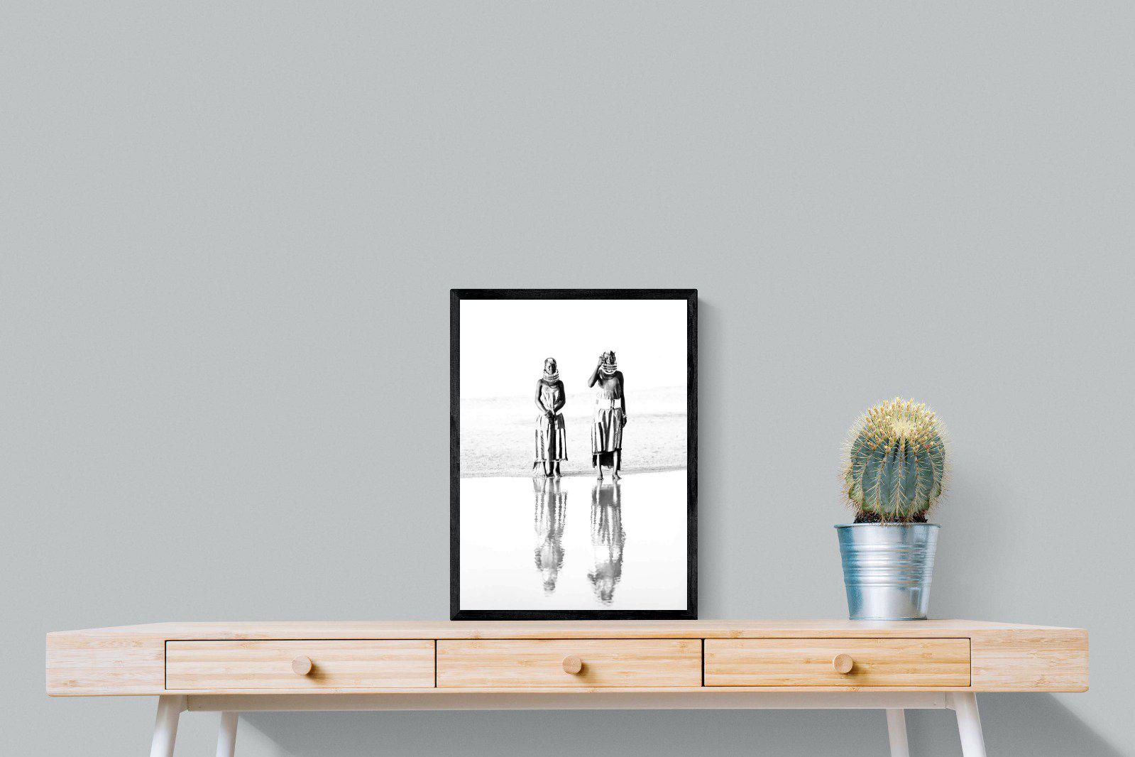 Turkana Tribespeople-Wall_Art-45 x 60cm-Mounted Canvas-Black-Pixalot