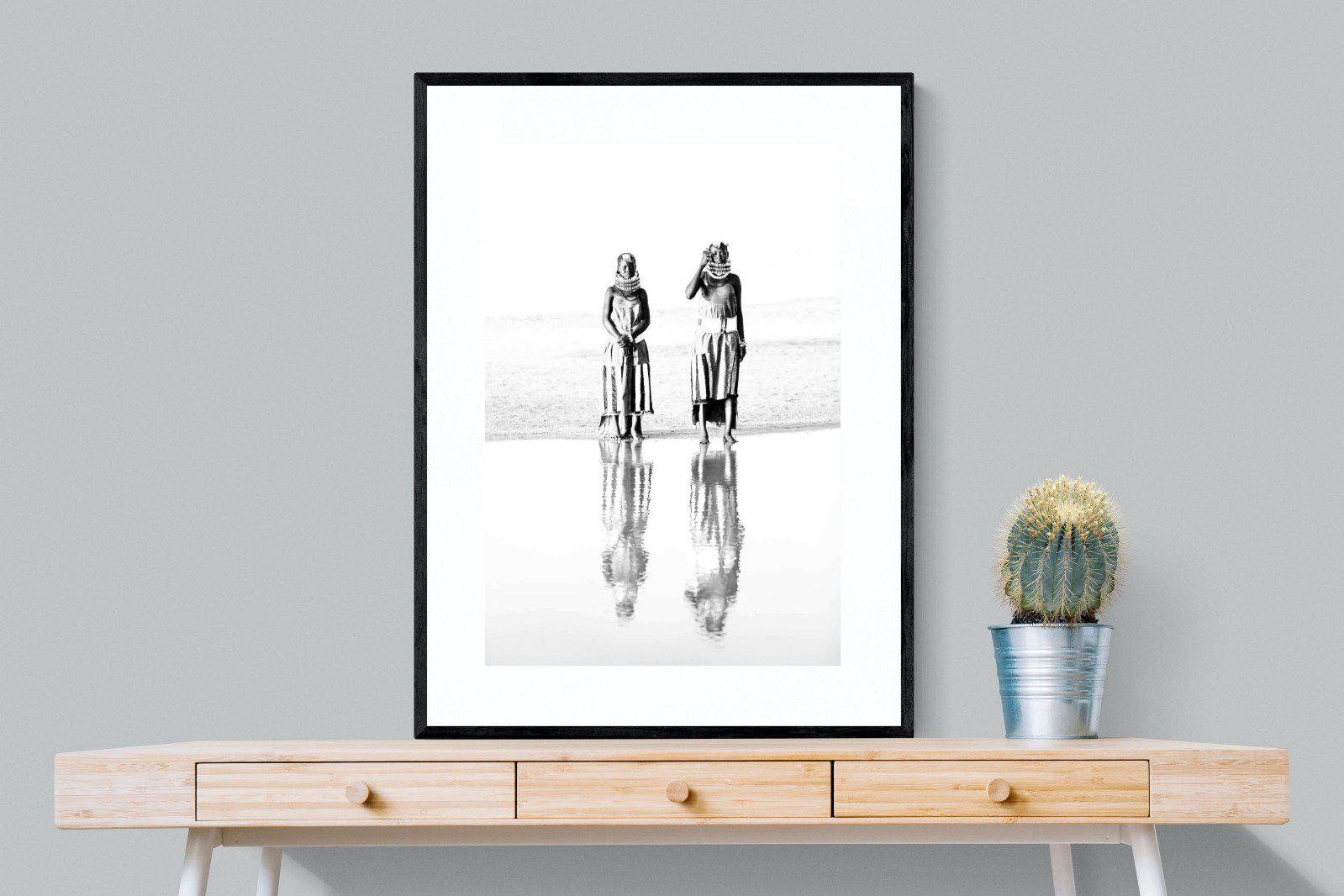 Turkana Tribespeople-Wall_Art-75 x 100cm-Framed Print-Black-Pixalot