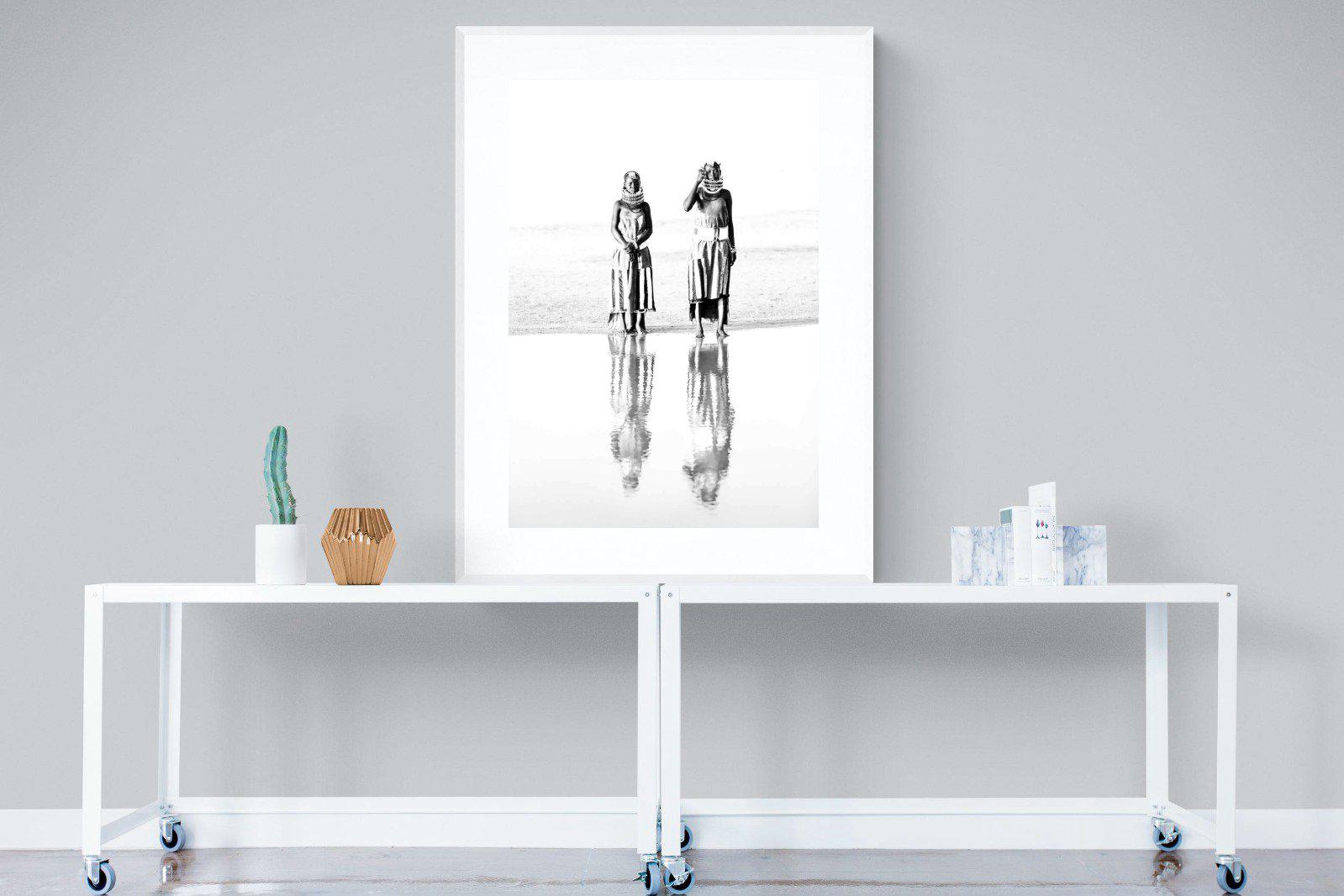 Turkana Tribespeople-Wall_Art-90 x 120cm-Framed Print-White-Pixalot