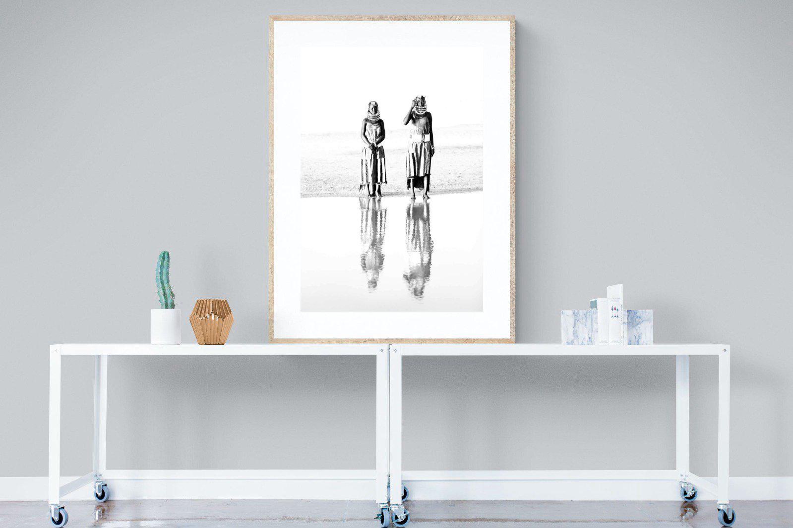 Turkana Tribespeople-Wall_Art-90 x 120cm-Framed Print-Wood-Pixalot