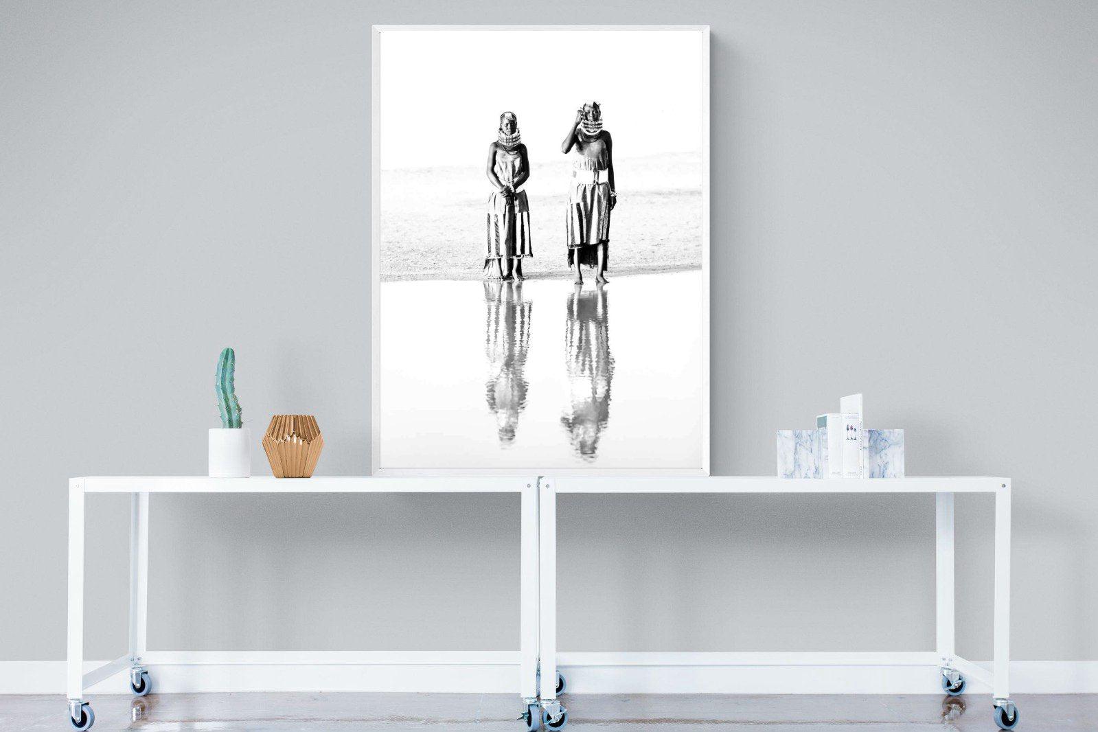 Turkana Tribespeople-Wall_Art-90 x 120cm-Mounted Canvas-White-Pixalot