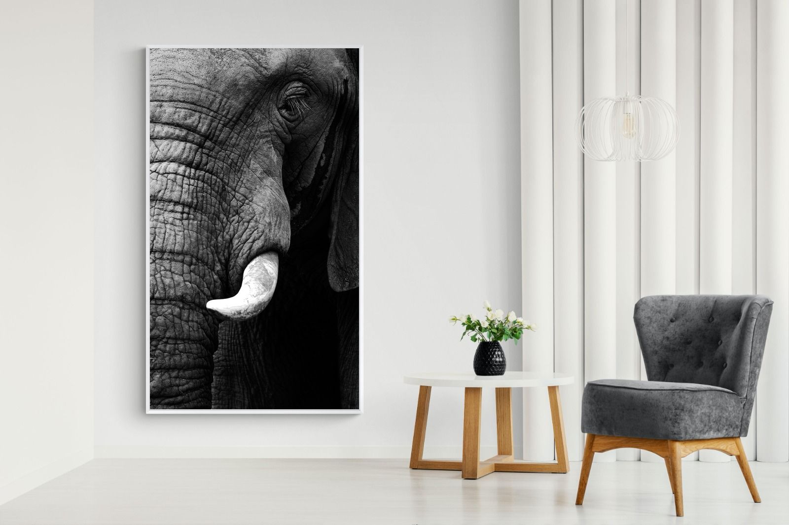 Tusker-Wall_Art-130 x 220cm-Mounted Canvas-White-Pixalot