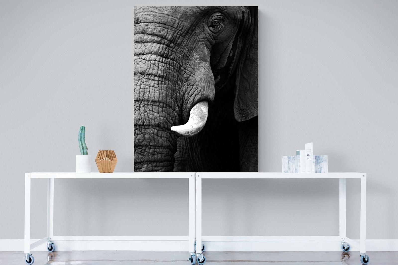 Tusker-Wall_Art-90 x 120cm-Mounted Canvas-No Frame-Pixalot