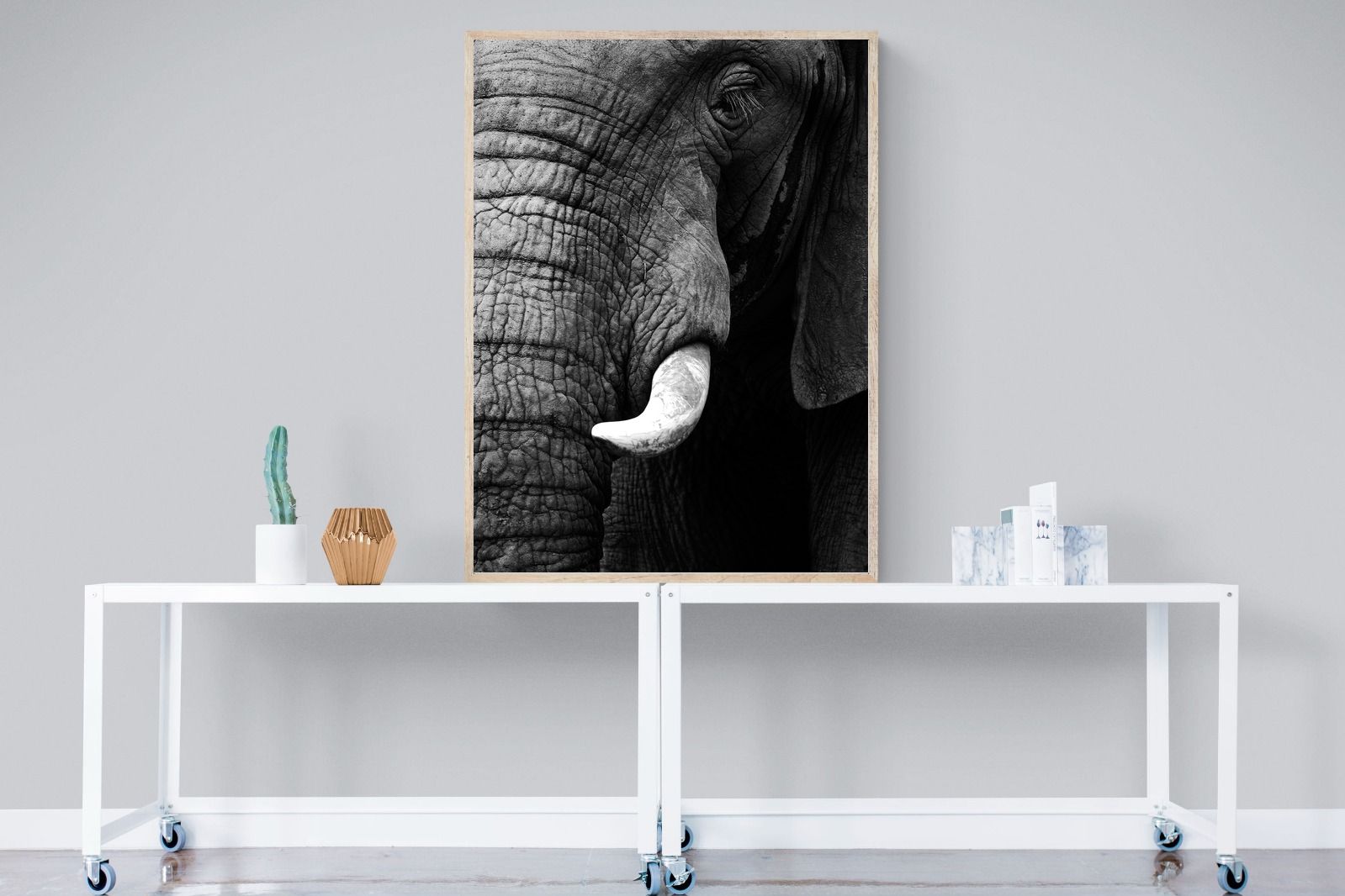 Tusker-Wall_Art-90 x 120cm-Mounted Canvas-Wood-Pixalot