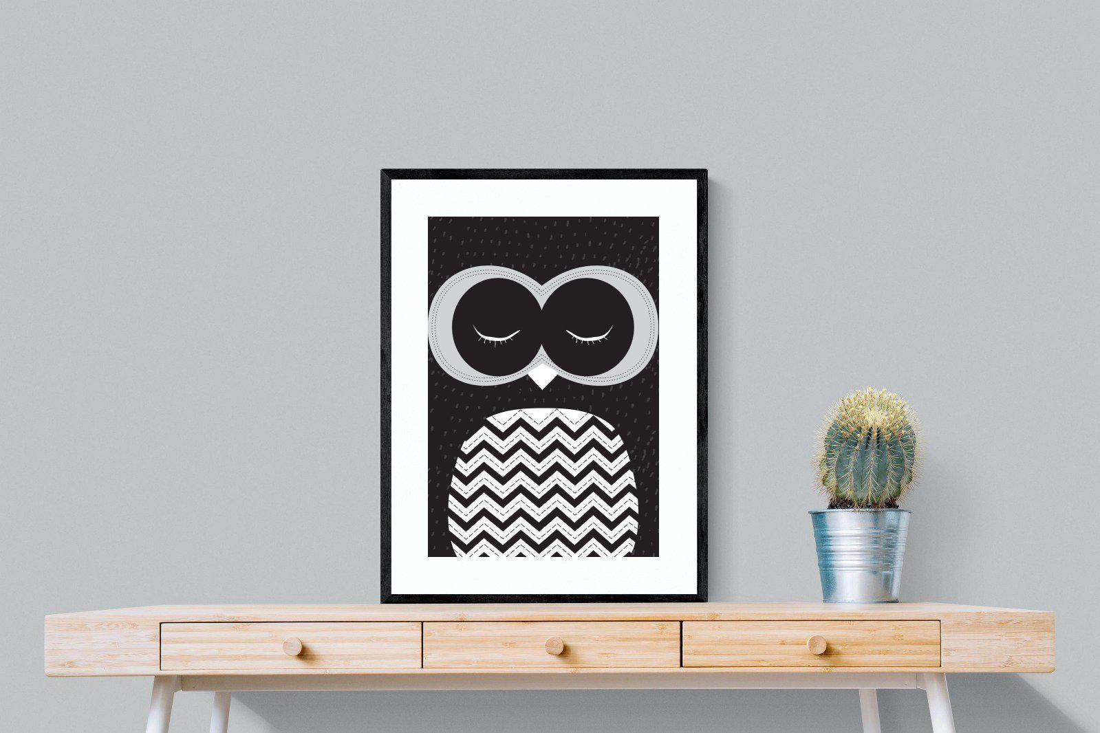 Twit-Twoo-Wall_Art-60 x 80cm-Framed Print-Black-Pixalot