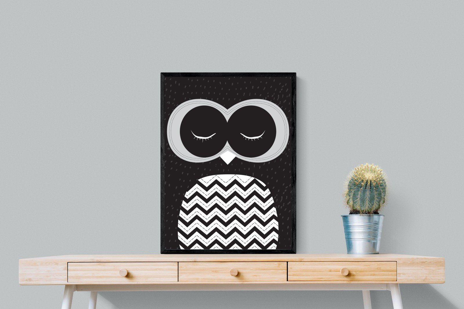 Twit-Twoo-Wall_Art-60 x 80cm-Mounted Canvas-Black-Pixalot