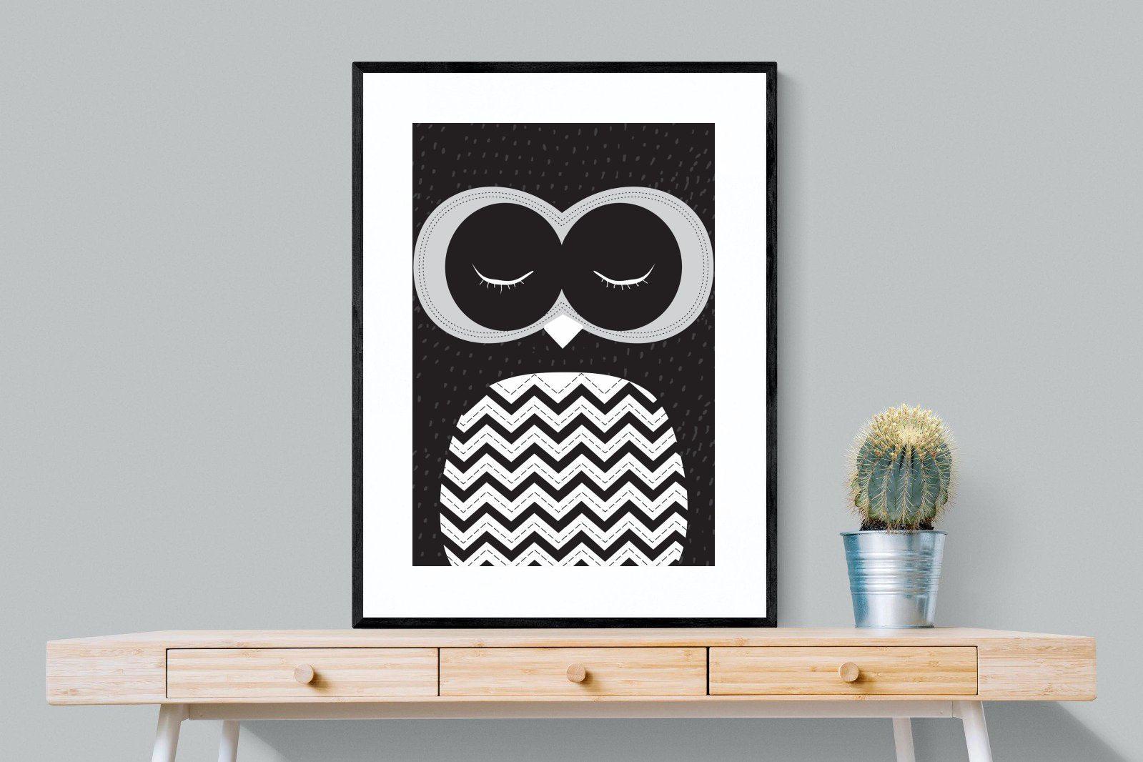 Twit-Twoo-Wall_Art-75 x 100cm-Framed Print-Black-Pixalot