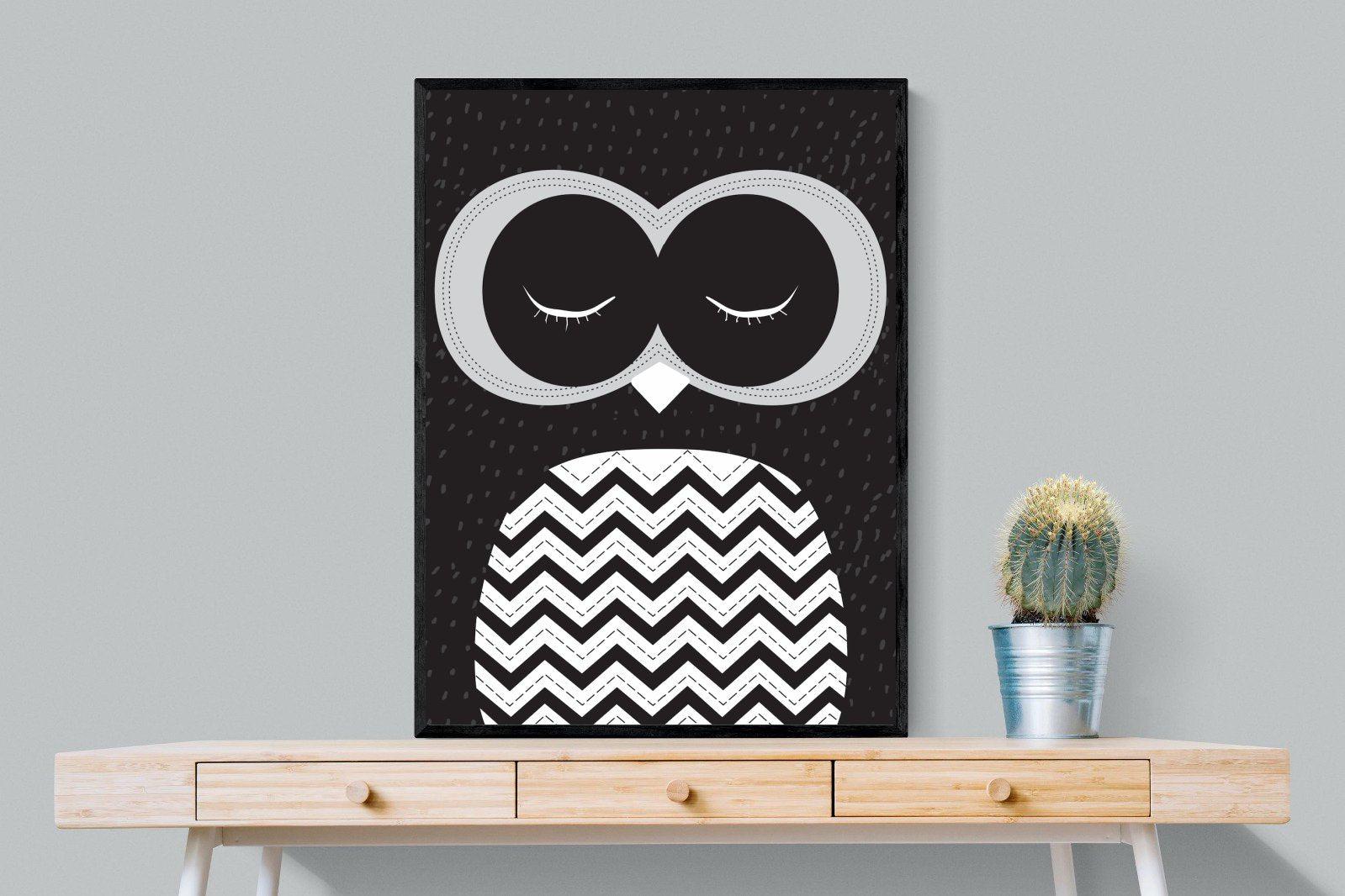 Twit-Twoo-Wall_Art-75 x 100cm-Mounted Canvas-Black-Pixalot