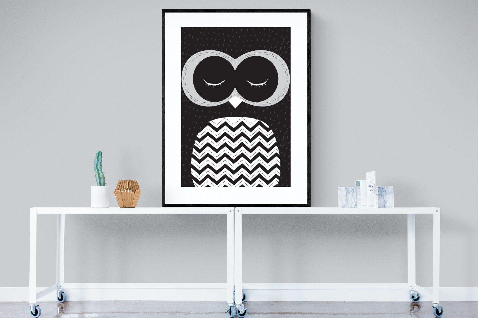 Twit-Twoo-Wall_Art-90 x 120cm-Framed Print-Black-Pixalot