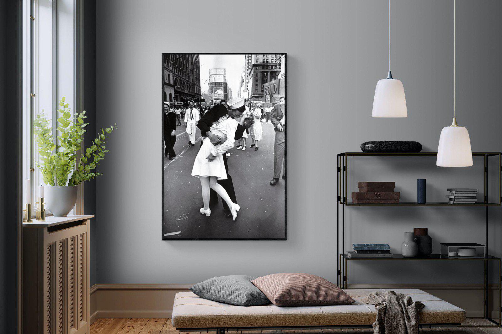 V-J Day-Wall_Art-120 x 180cm-Mounted Canvas-Black-Pixalot