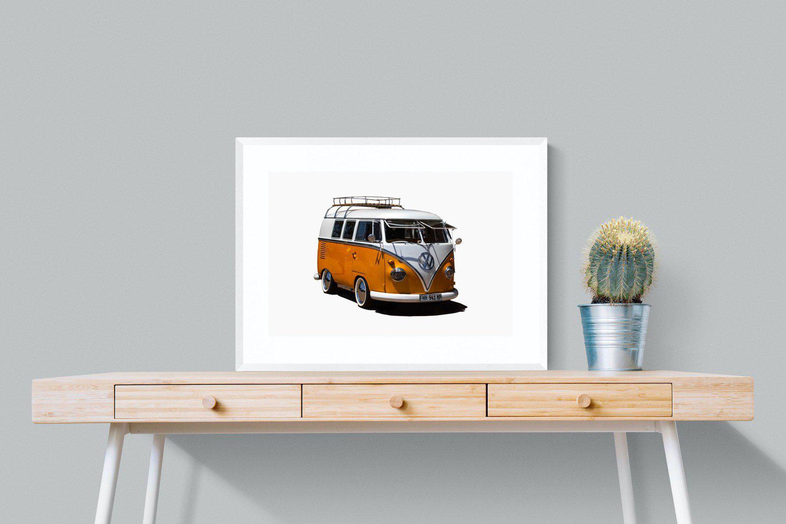 VW Combi-Wall_Art-80 x 60cm-Framed Print-White-Pixalot