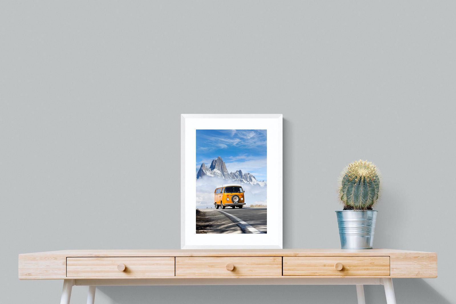 VW Mini Van-Wall_Art-45 x 60cm-Framed Print-White-Pixalot