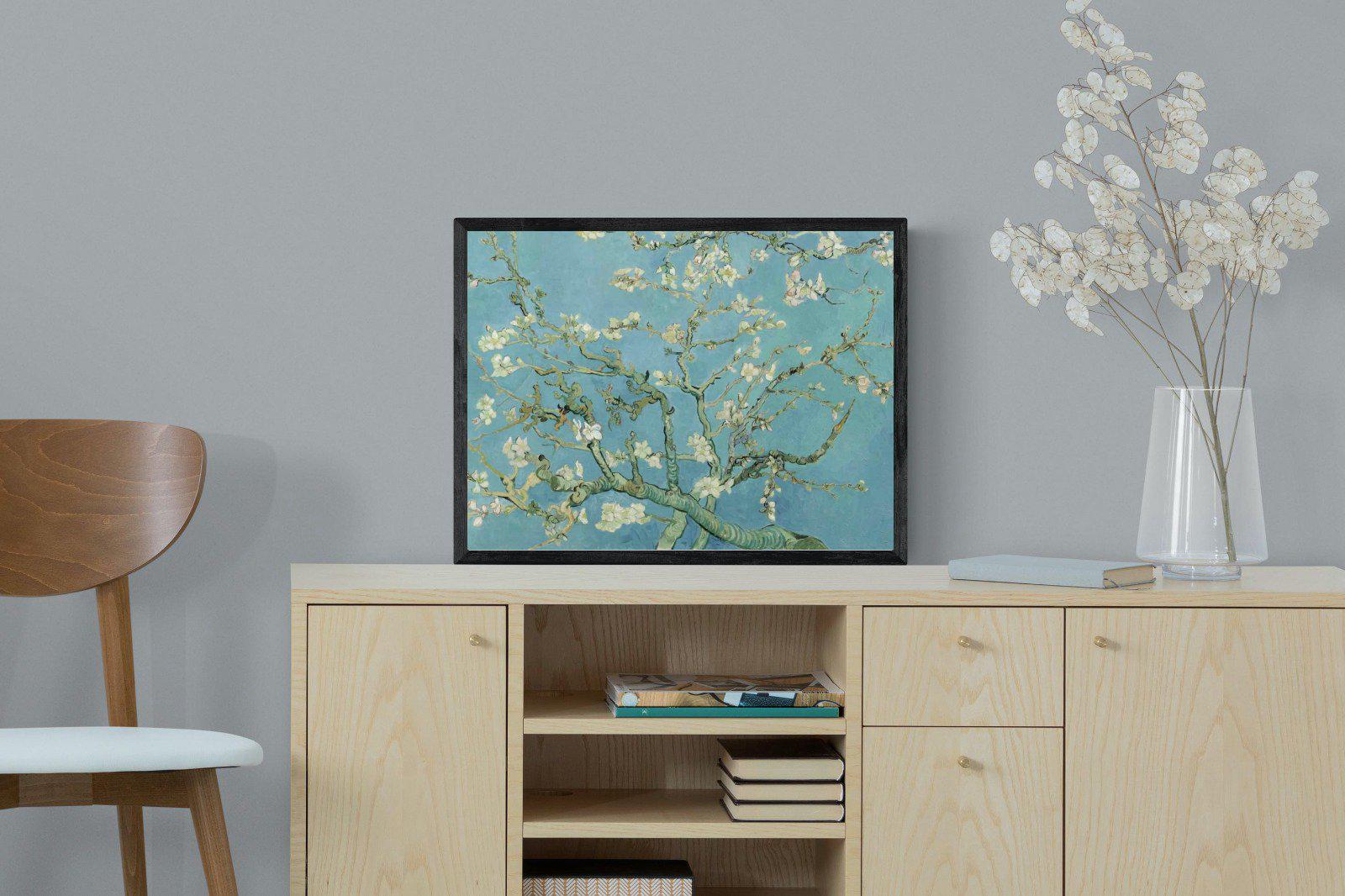 Van Gogh Almond Blossoms-Wall_Art-60 x 45cm-Mounted Canvas-Black-Pixalot