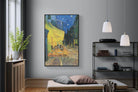 Van Gogh Café Terrace at Night-Wall_Art-120 x 180cm-Mounted Canvas-Black-Pixalot