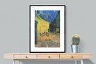 Van Gogh Café Terrace at Night-Wall_Art-75 x 100cm-Framed Print-Black-Pixalot