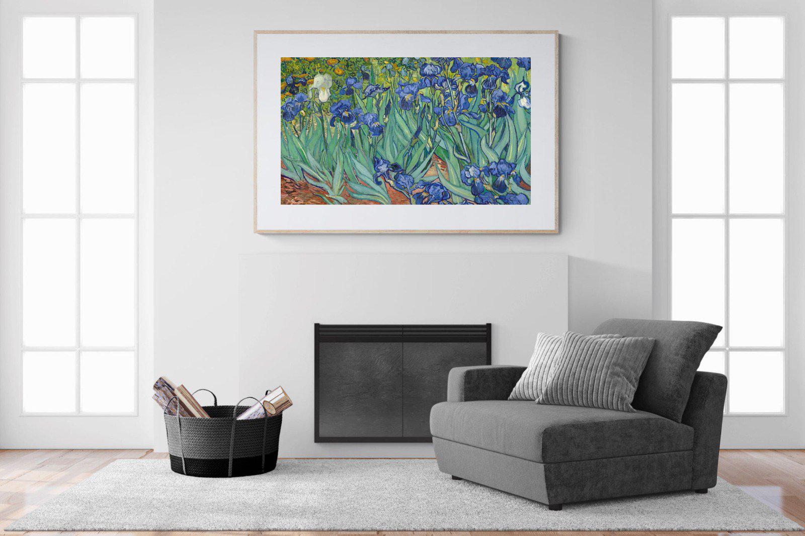 Van Gogh Irises-Wall_Art-150 x 100cm-Framed Print-Wood-Pixalot