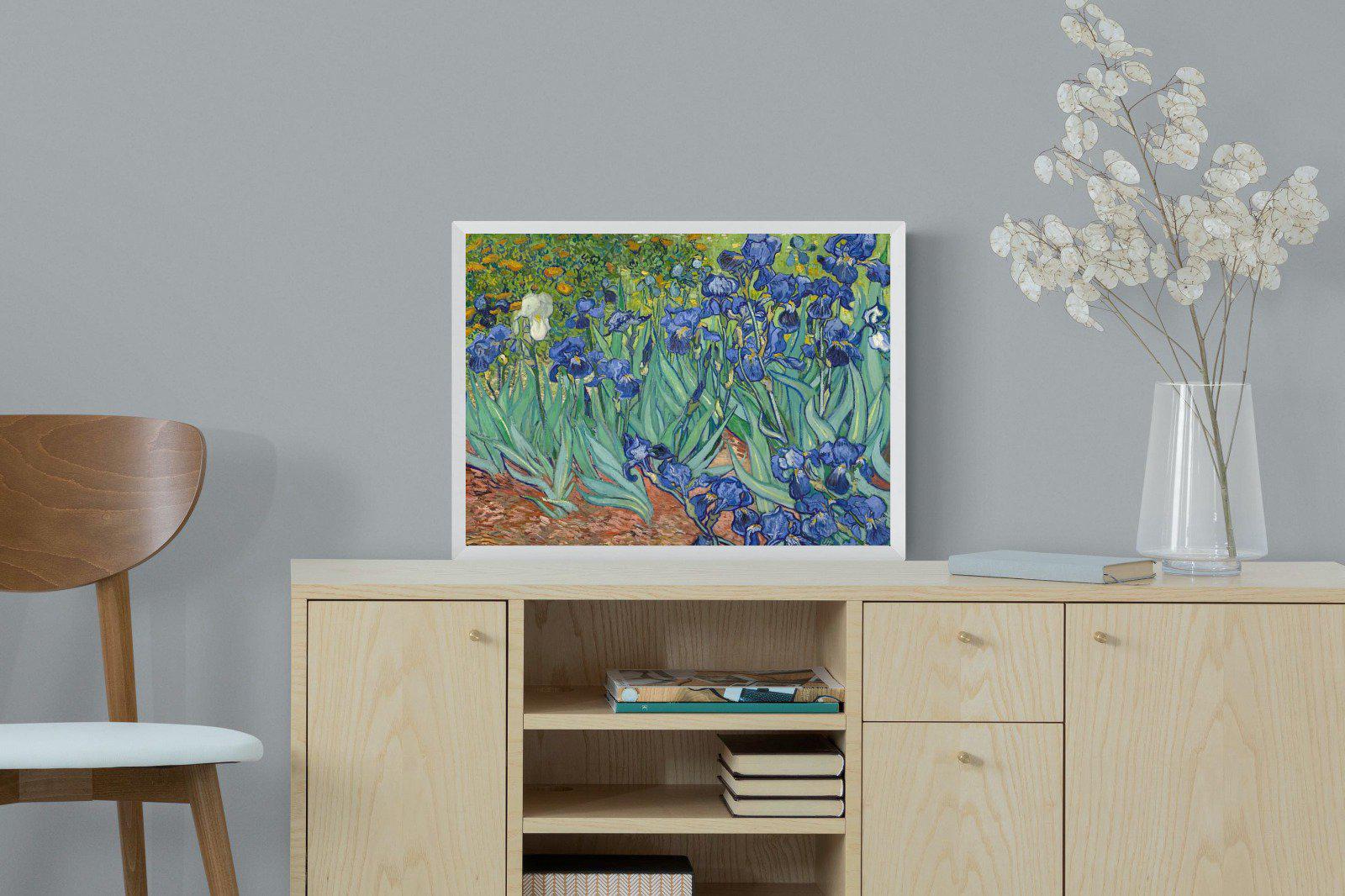 Van Gogh Irises-Wall_Art-60 x 45cm-Mounted Canvas-White-Pixalot