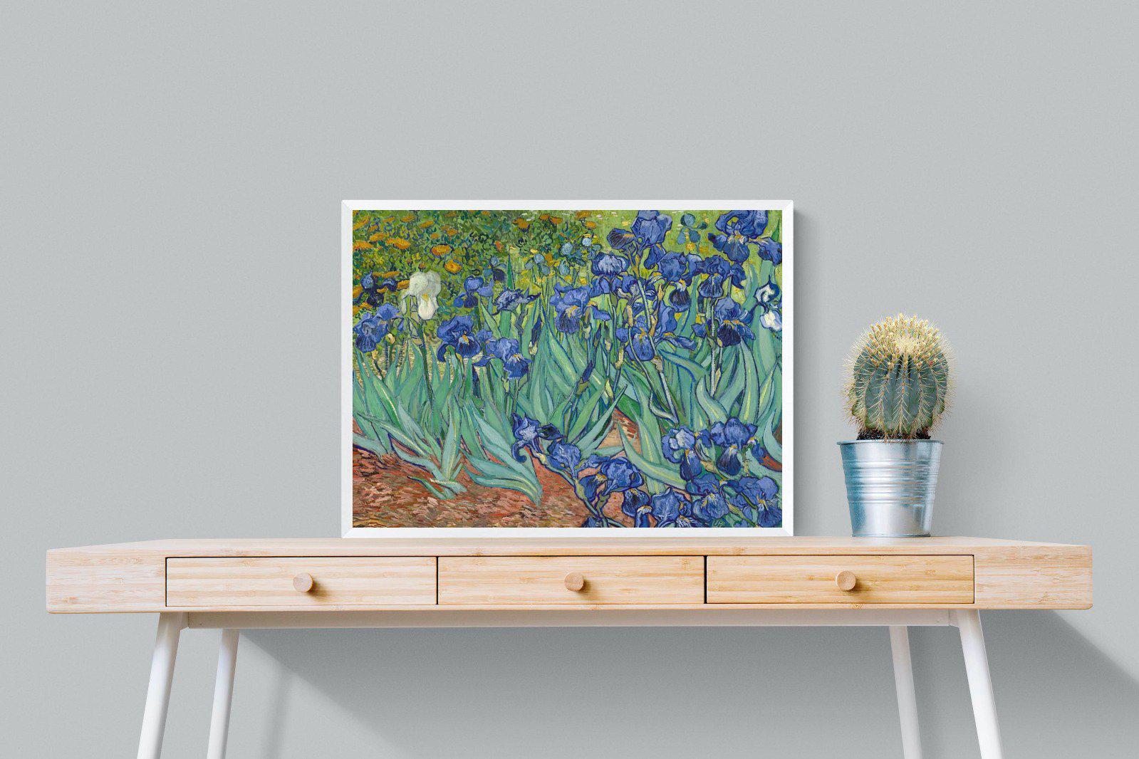 Van Gogh Irises-Wall_Art-80 x 60cm-Mounted Canvas-White-Pixalot