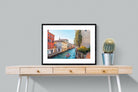 Venice Canal-Wall_Art-80 x 60cm-Framed Print-Black-Pixalot