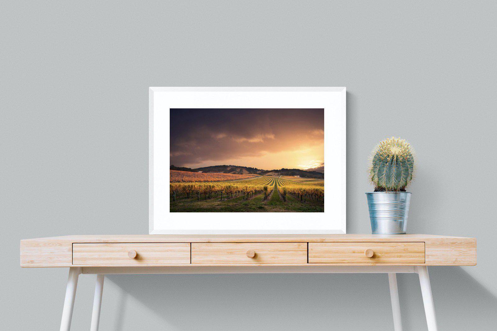 Vineyards-Wall_Art-80 x 60cm-Framed Print-White-Pixalot