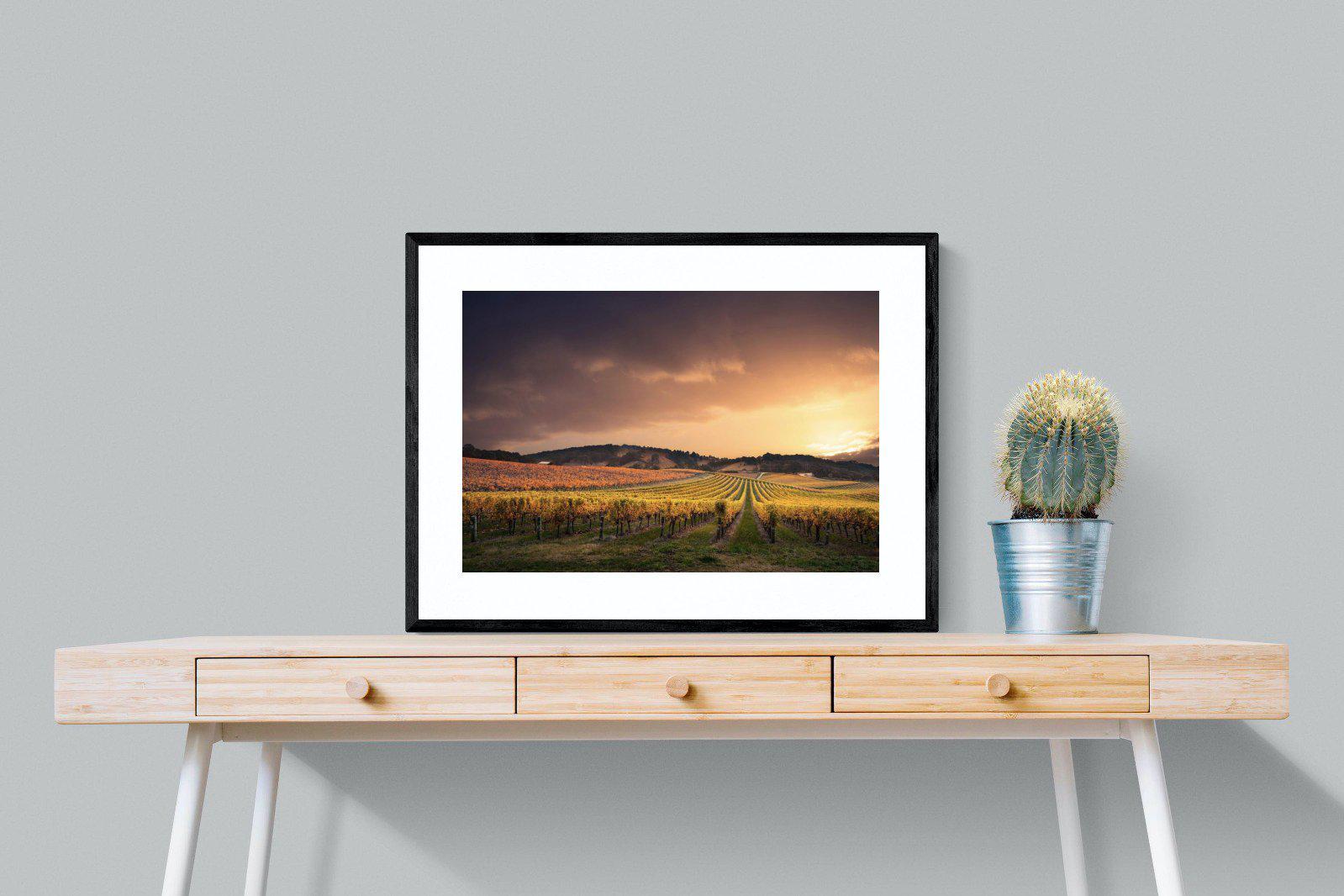 Vineyards-Wall_Art-80 x 60cm-Framed Print-Black-Pixalot