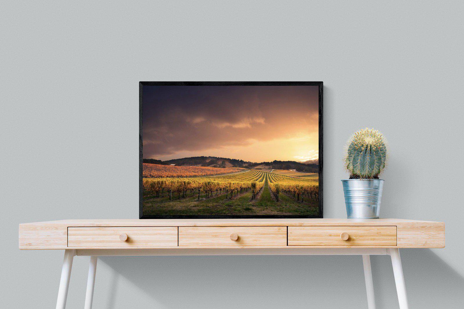 Vineyards-Wall_Art-80 x 60cm-Mounted Canvas-Black-Pixalot