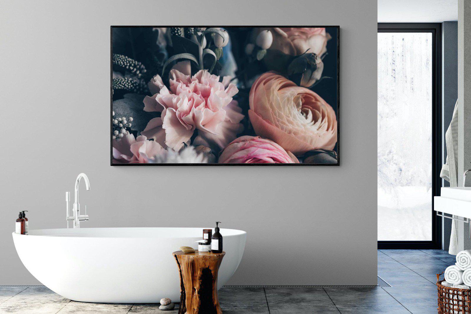 Vintage Bouquet-Wall_Art-180 x 110cm-Mounted Canvas-Black-Pixalot