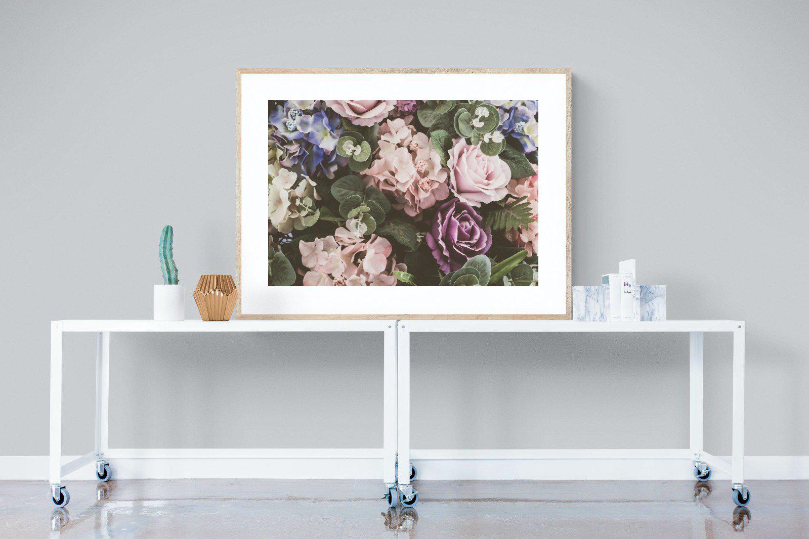 Vintage Roses-Wall_Art-120 x 90cm-Framed Print-Wood-Pixalot