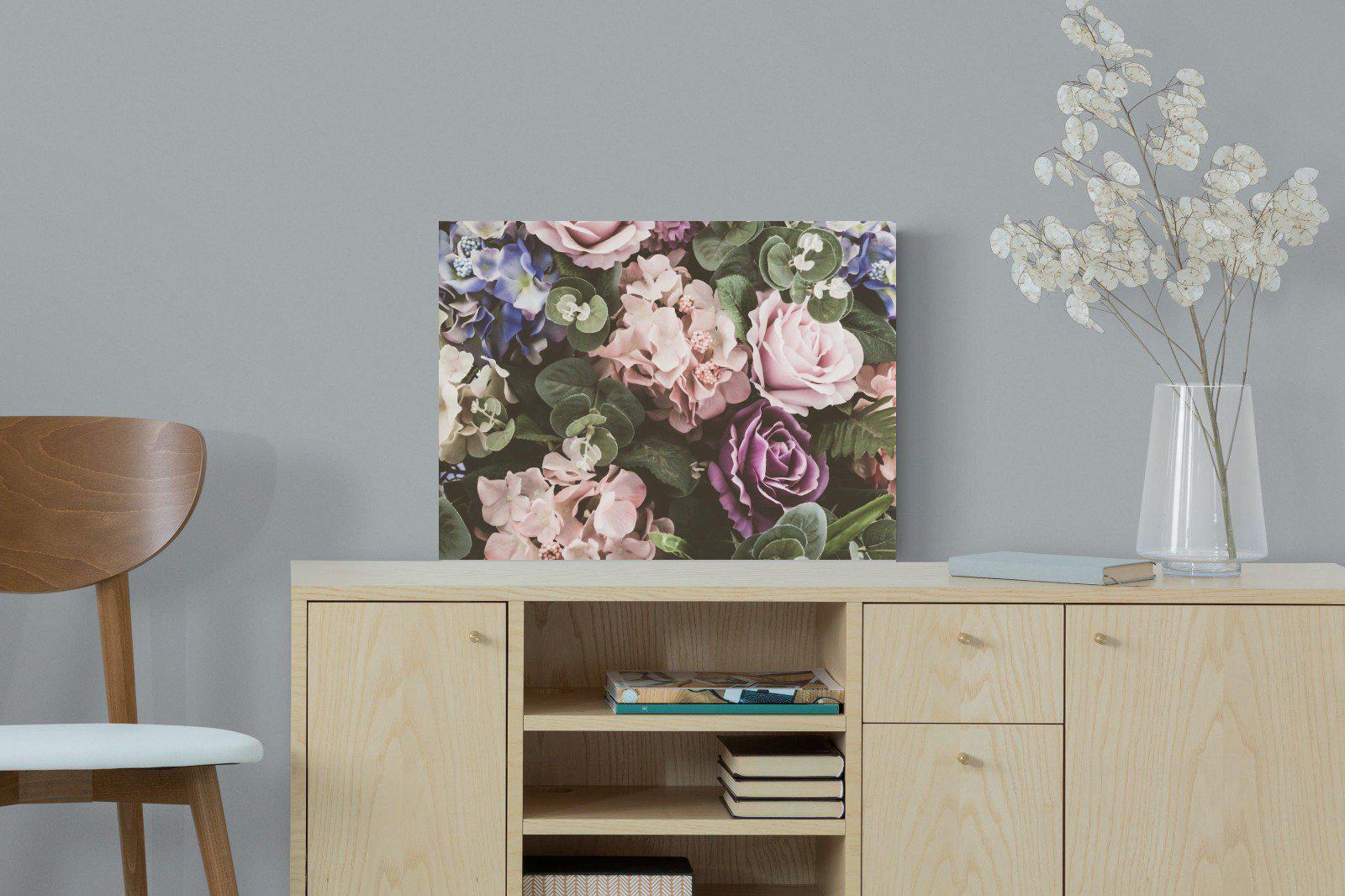 Vintage Roses-Wall_Art-60 x 45cm-Mounted Canvas-No Frame-Pixalot