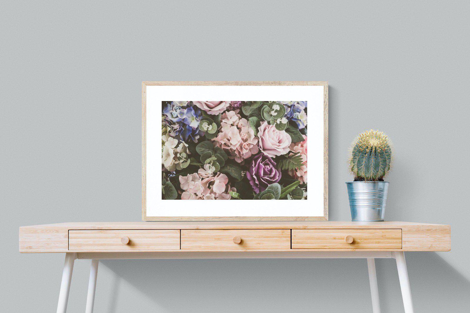 Vintage Roses-Wall_Art-80 x 60cm-Framed Print-Wood-Pixalot