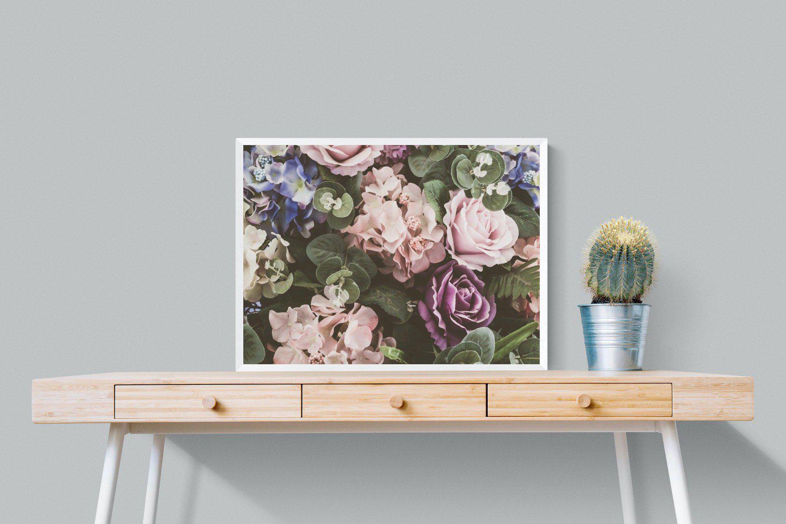 Vintage Roses-Wall_Art-80 x 60cm-Mounted Canvas-White-Pixalot