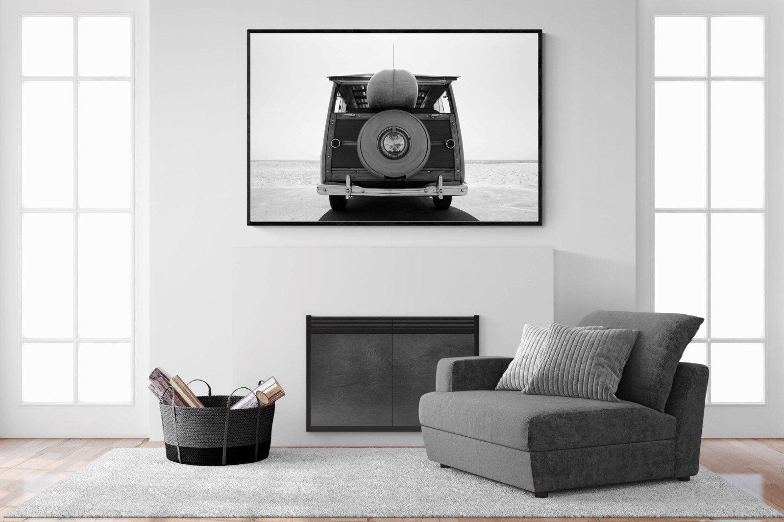 Vintage Surf-Wall_Art-150 x 100cm-Mounted Canvas-Black-Pixalot