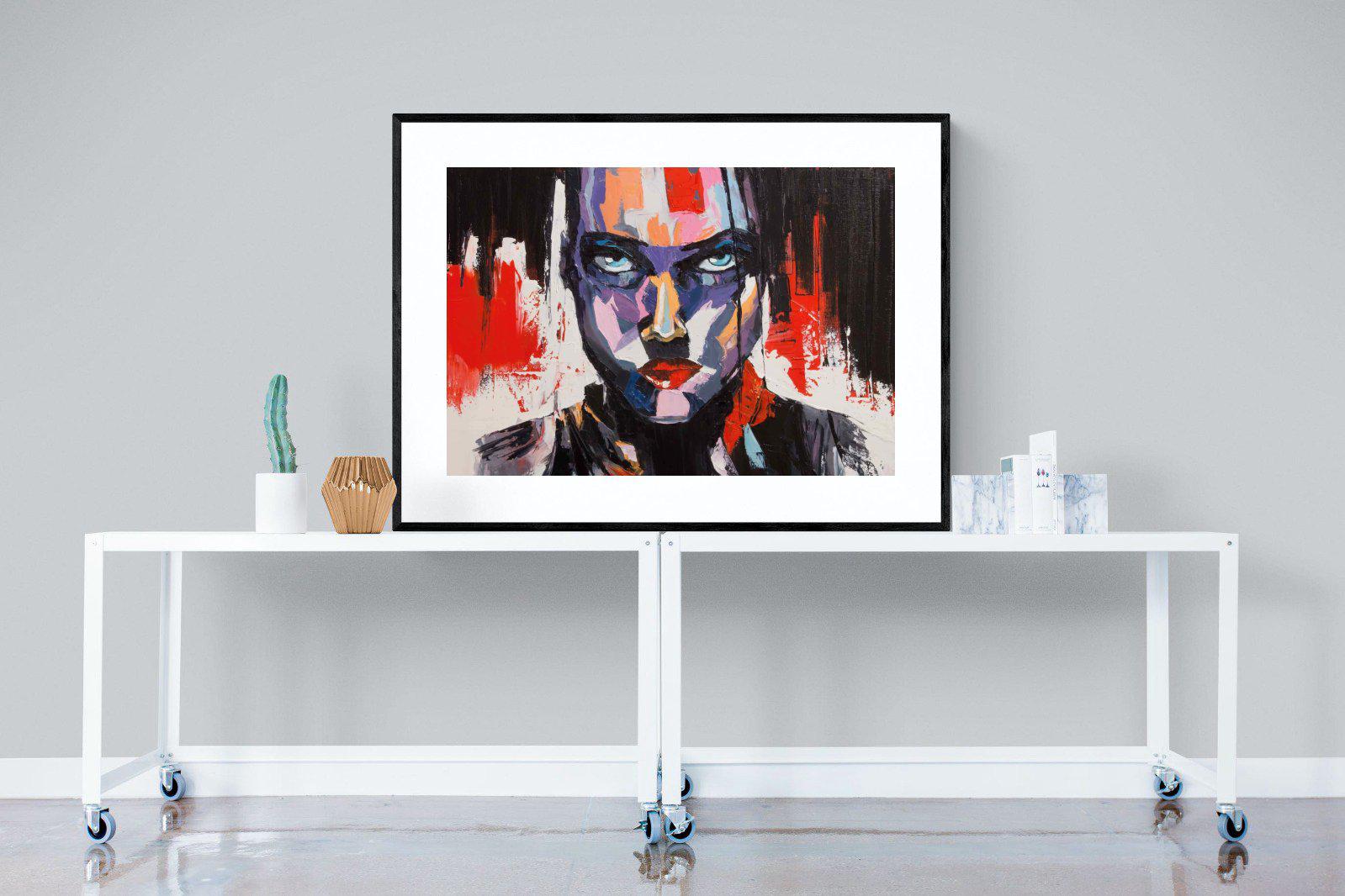 Vivid Girl-Wall_Art-120 x 90cm-Framed Print-Black-Pixalot