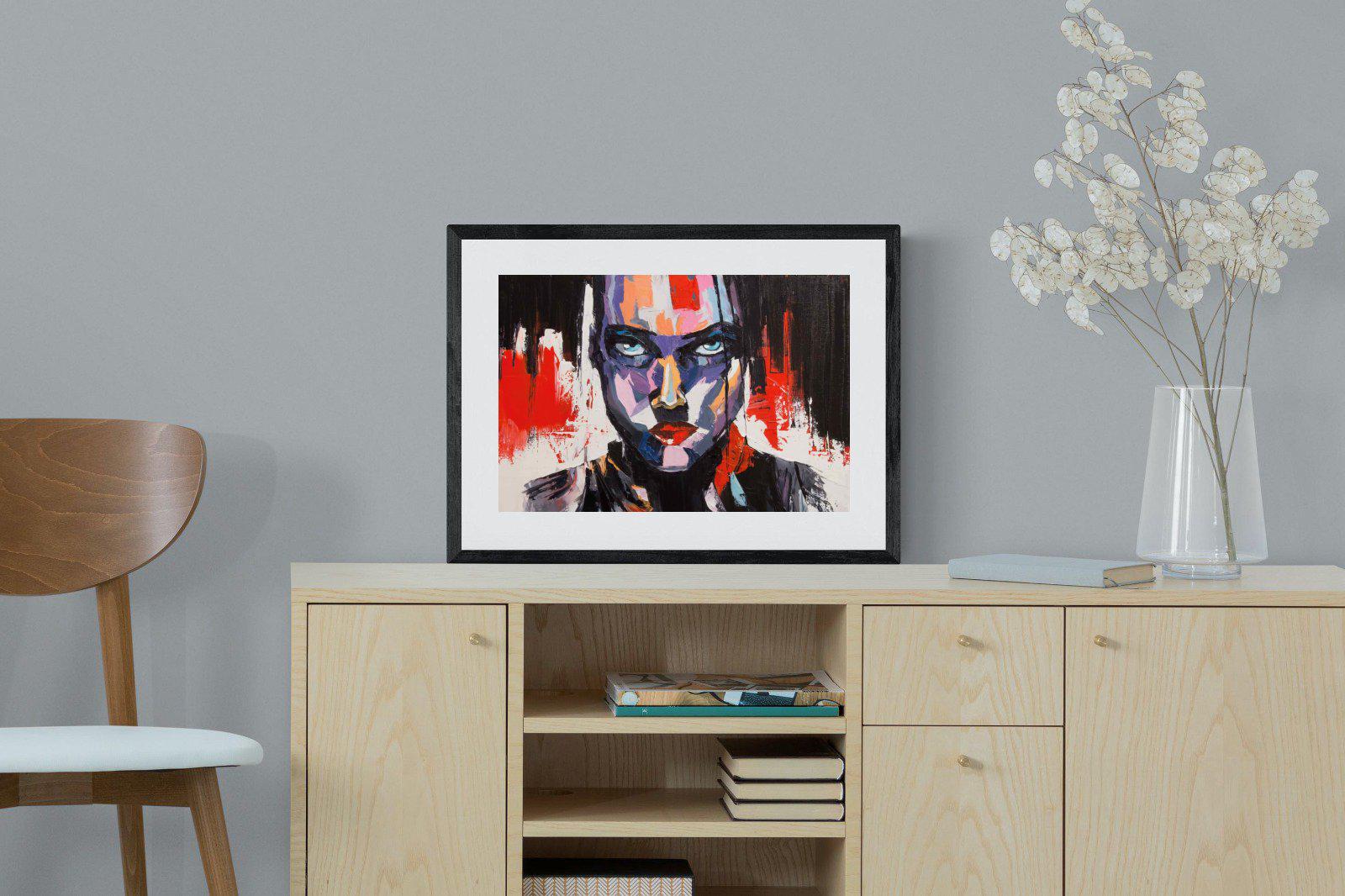 Vivid Girl-Wall_Art-60 x 45cm-Framed Print-Black-Pixalot