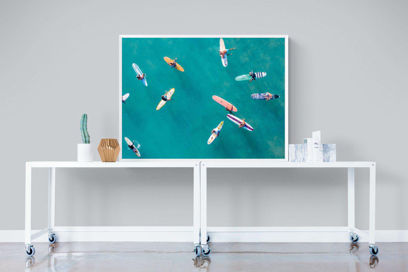 Waiting Surfers-Wall_Art-120 x 90cm-Mounted Canvas-White-Pixalot