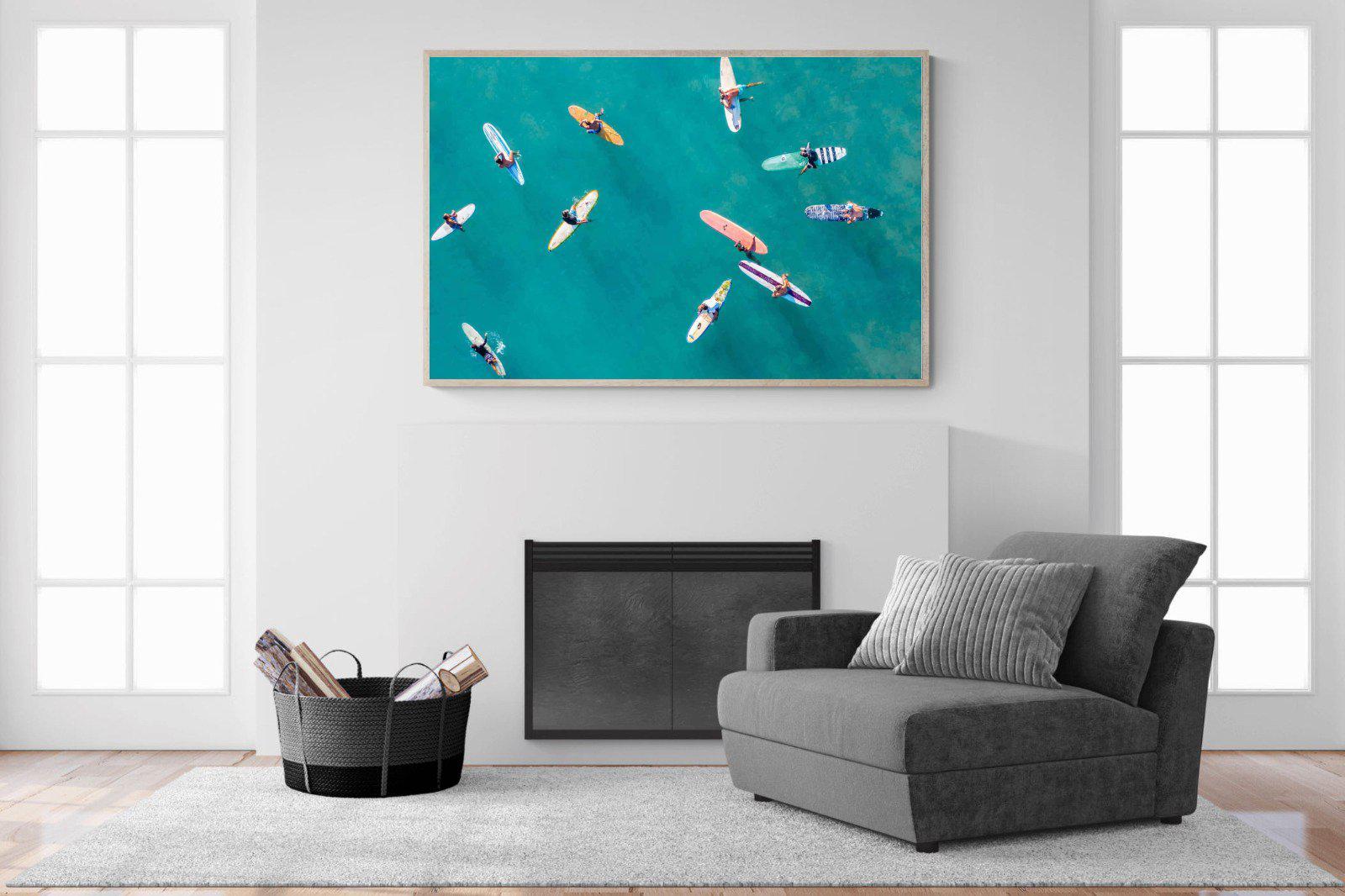 Waiting Surfers-Wall_Art-150 x 100cm-Mounted Canvas-Wood-Pixalot