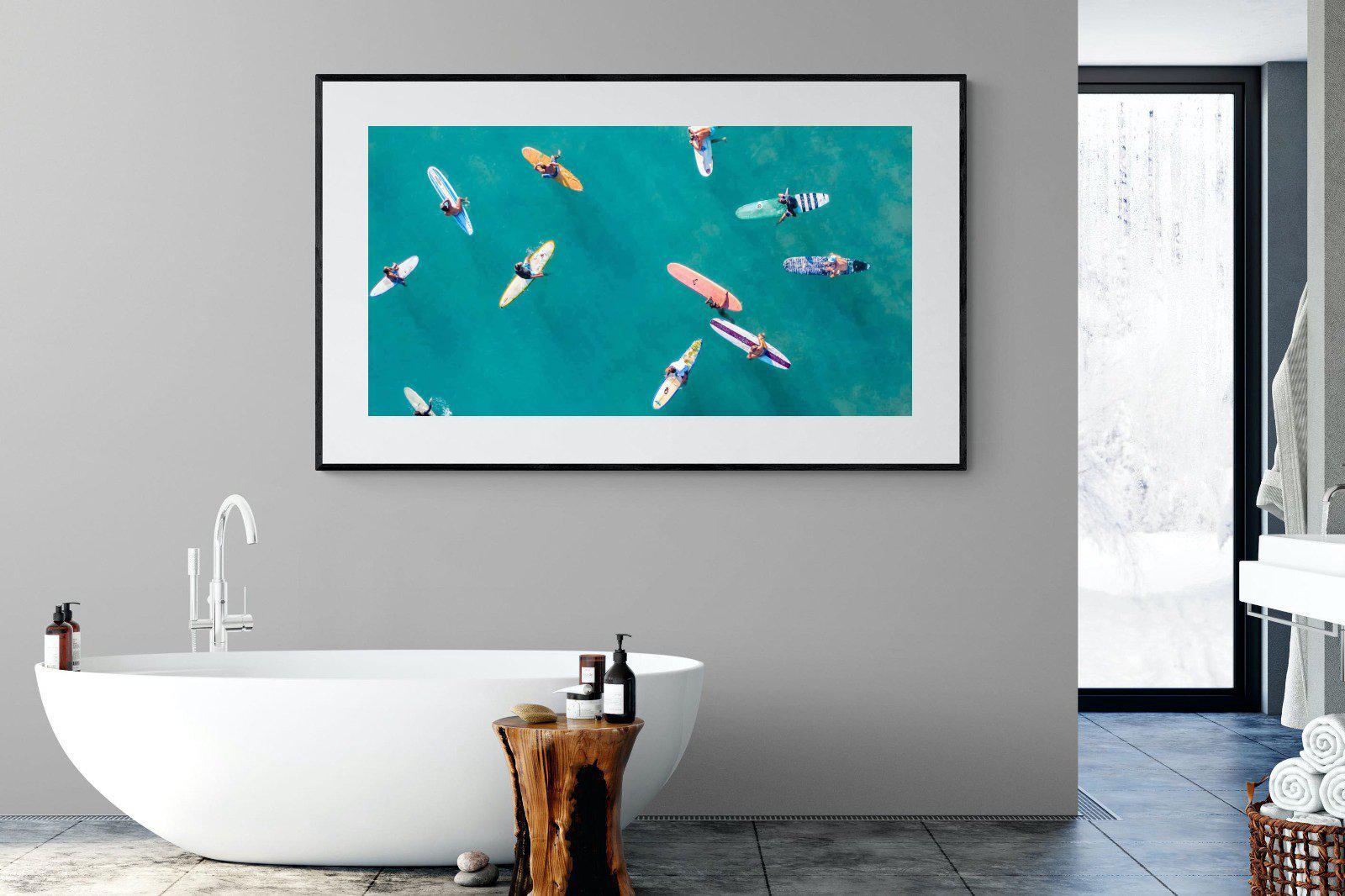 Waiting Surfers-Wall_Art-180 x 110cm-Framed Print-Black-Pixalot