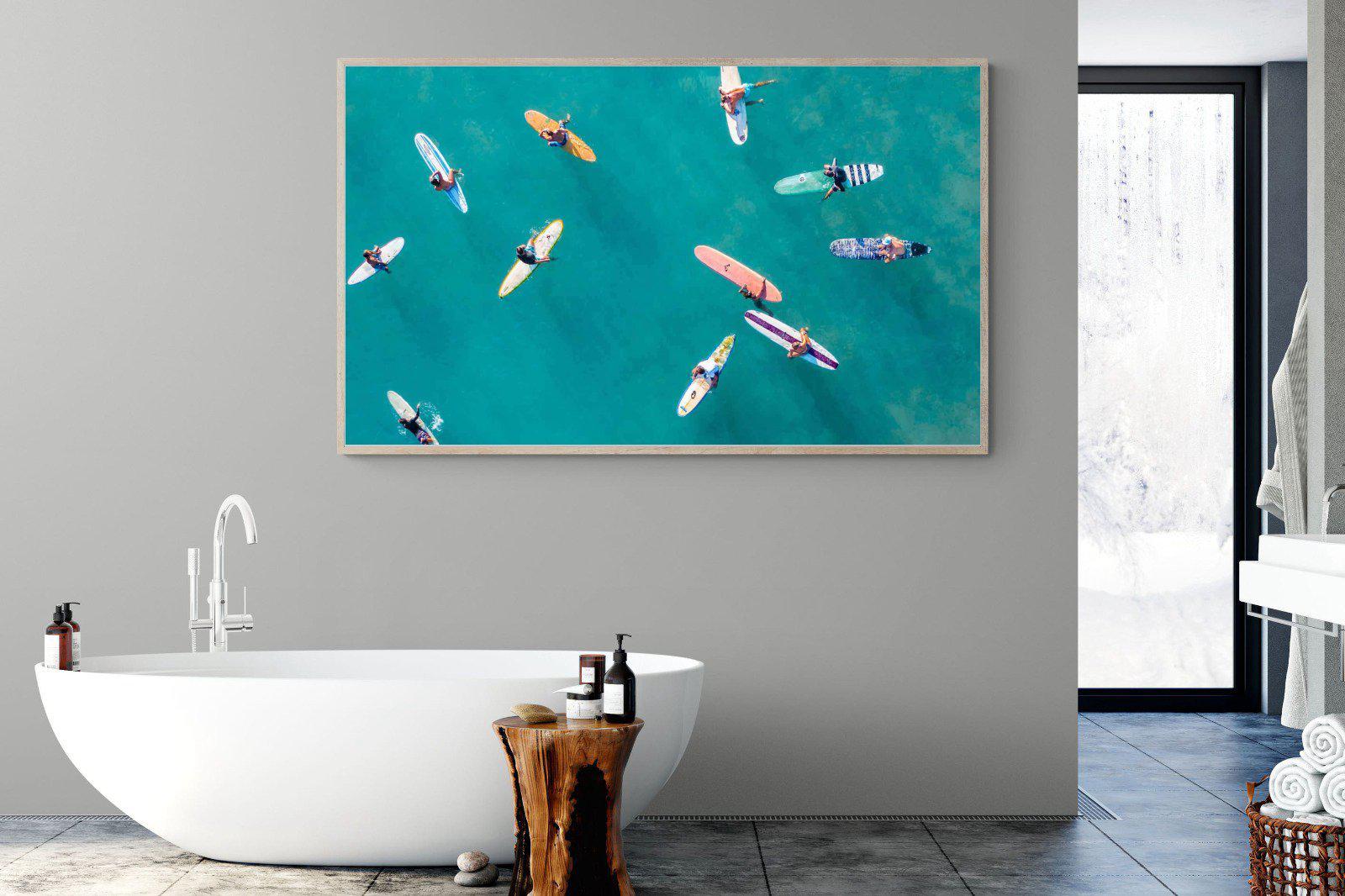 Waiting Surfers-Wall_Art-180 x 110cm-Mounted Canvas-Wood-Pixalot