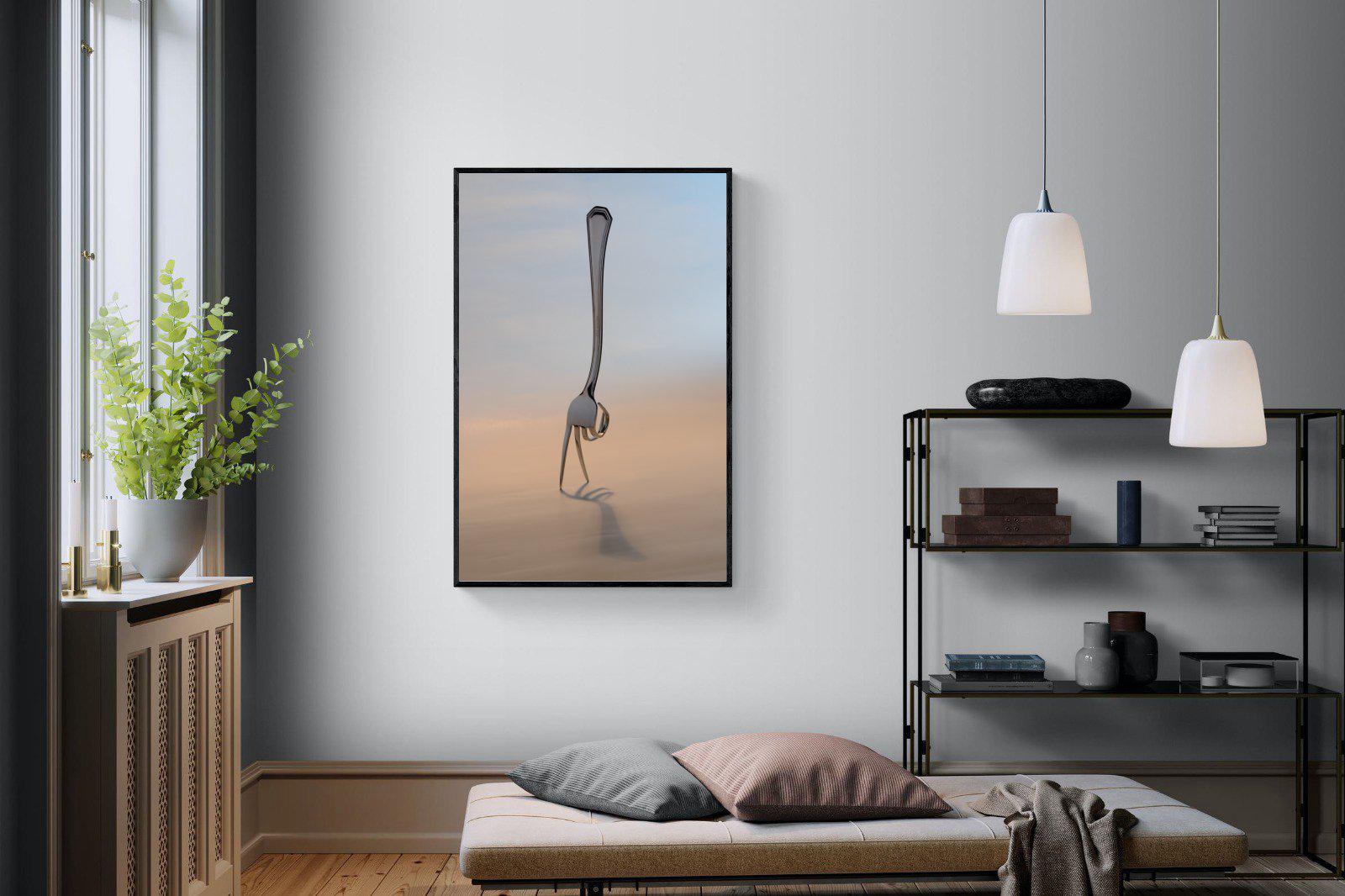 Walking Fork-Wall_Art-100 x 150cm-Mounted Canvas-Black-Pixalot