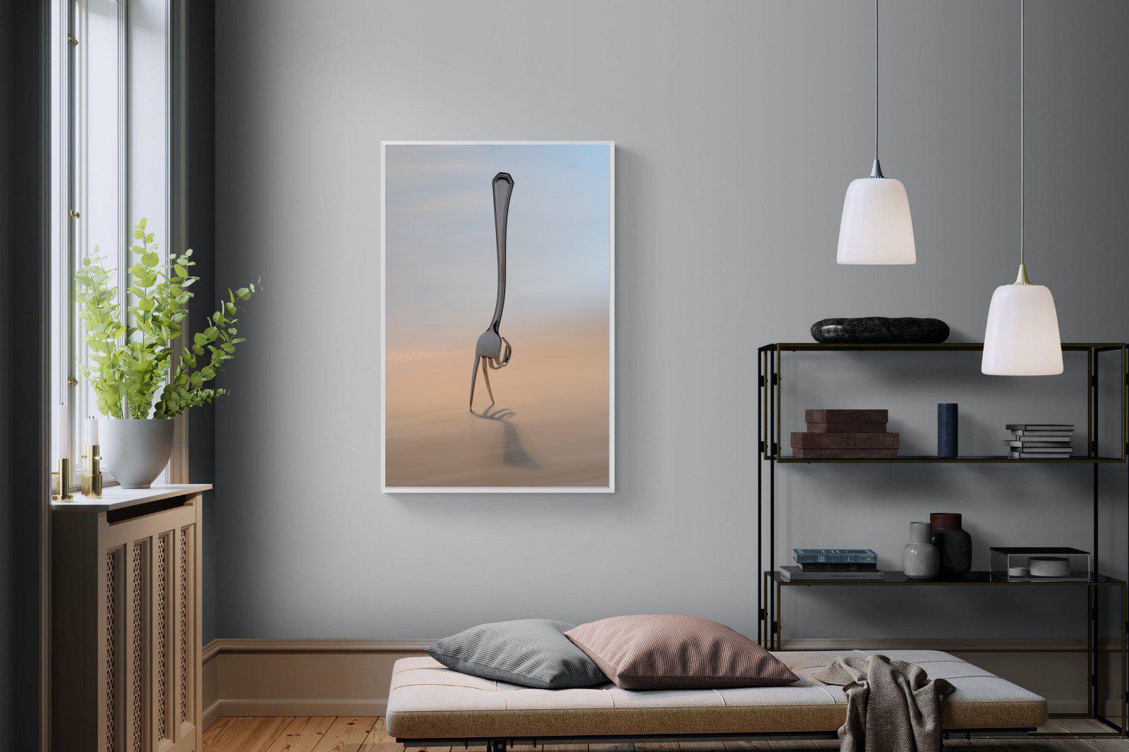 Walking Fork-Wall_Art-100 x 150cm-Mounted Canvas-White-Pixalot